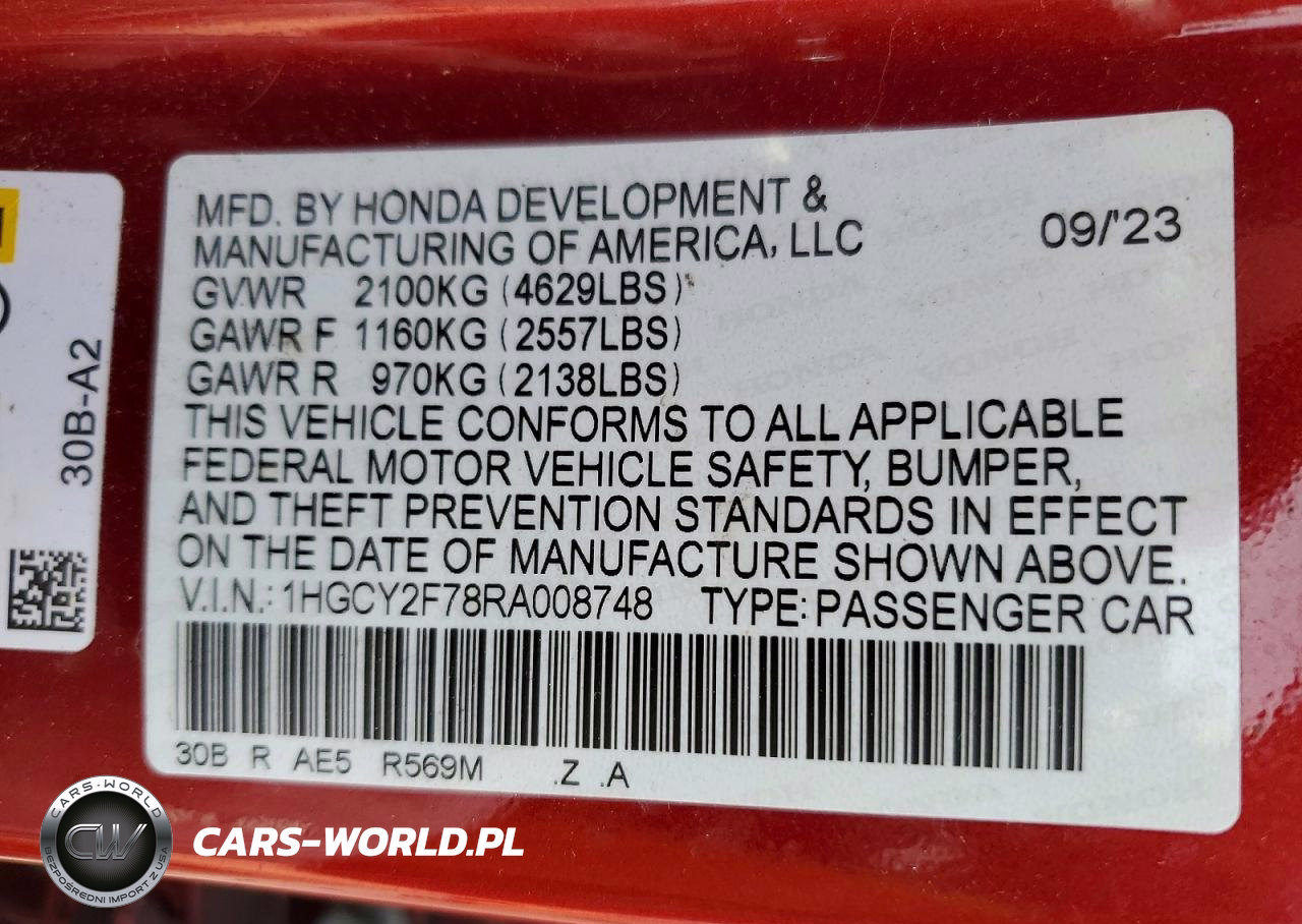 2024 Honda Accord Hybrid Sport-L VIN:1HGCY2F78RA008748 - 13