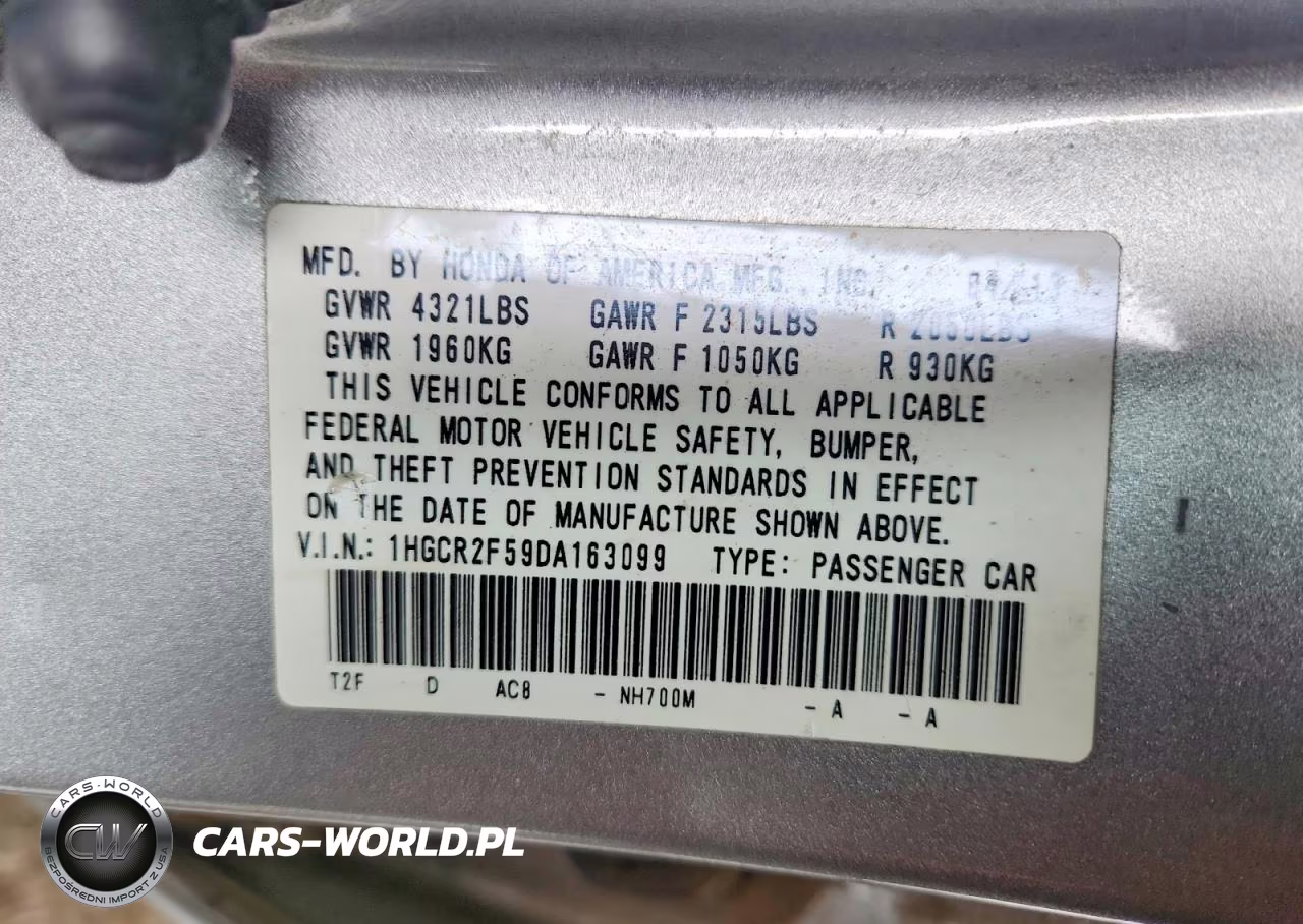 2013 Honda Accord Sport VIN:1HGCR2F59DA163099 - 13