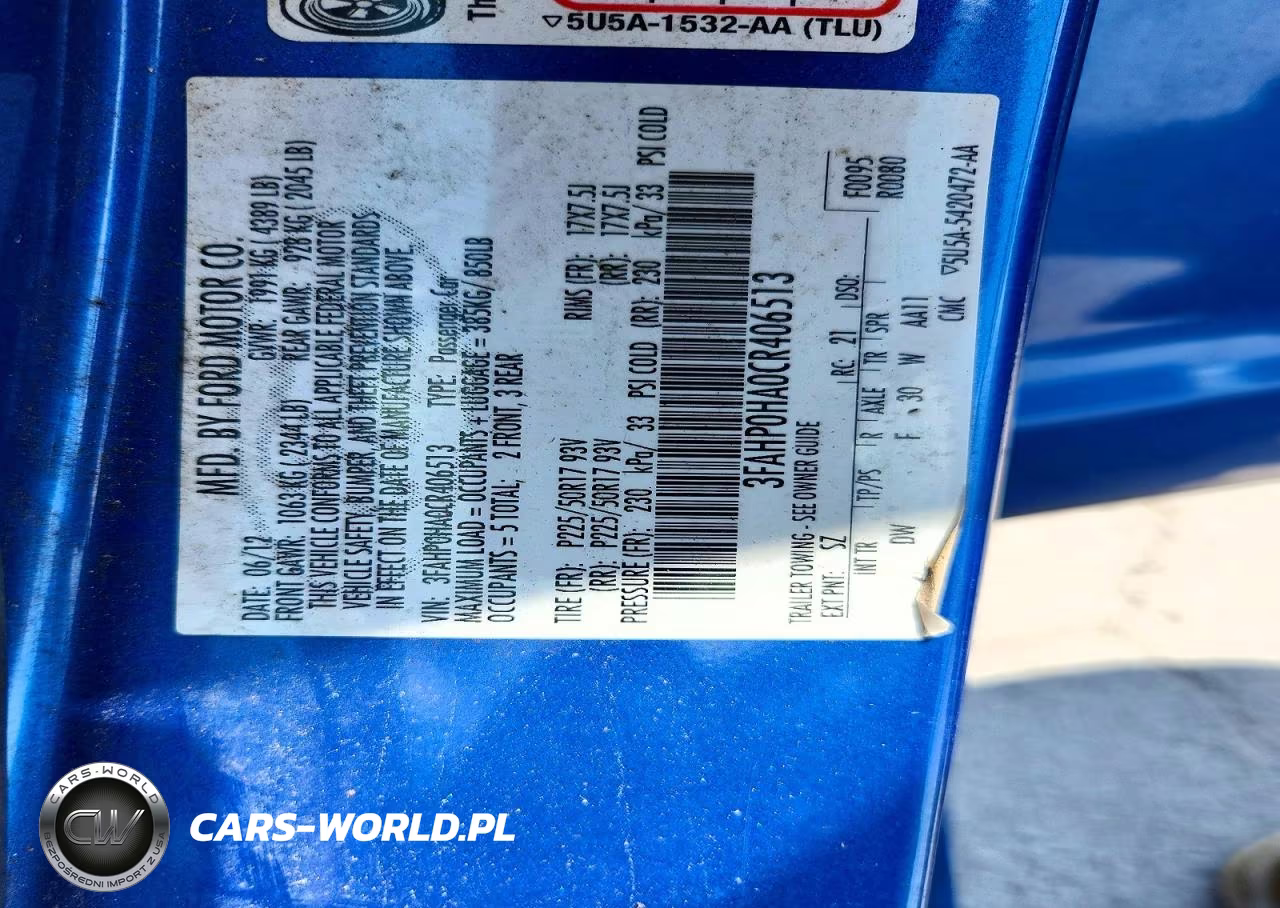 2012 Ford Fusion Se VIN:3FAHP0HA0CR406513 - 12