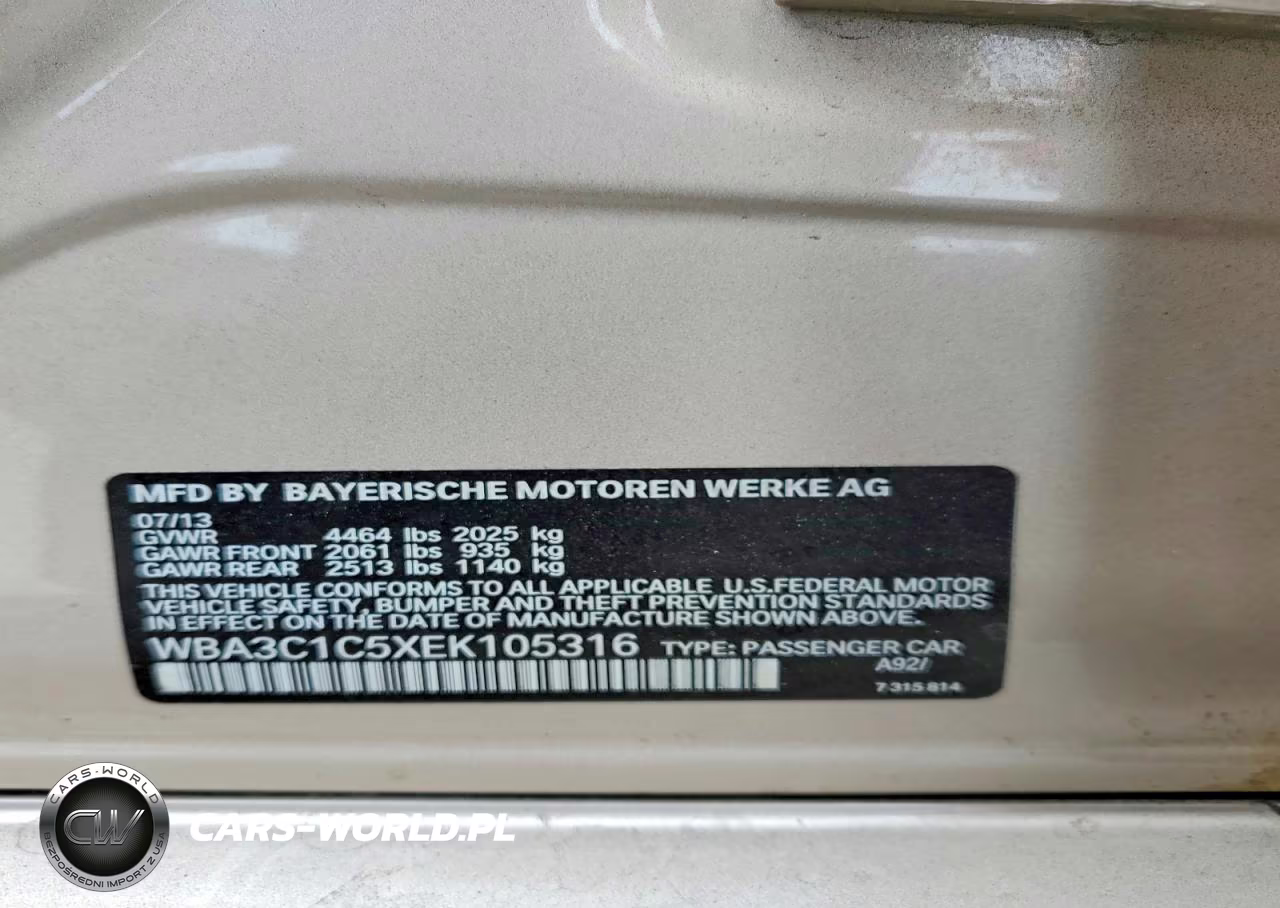 2014 BMW 328 I Sulev VIN:WBA3C1C5XEK105316 - 12