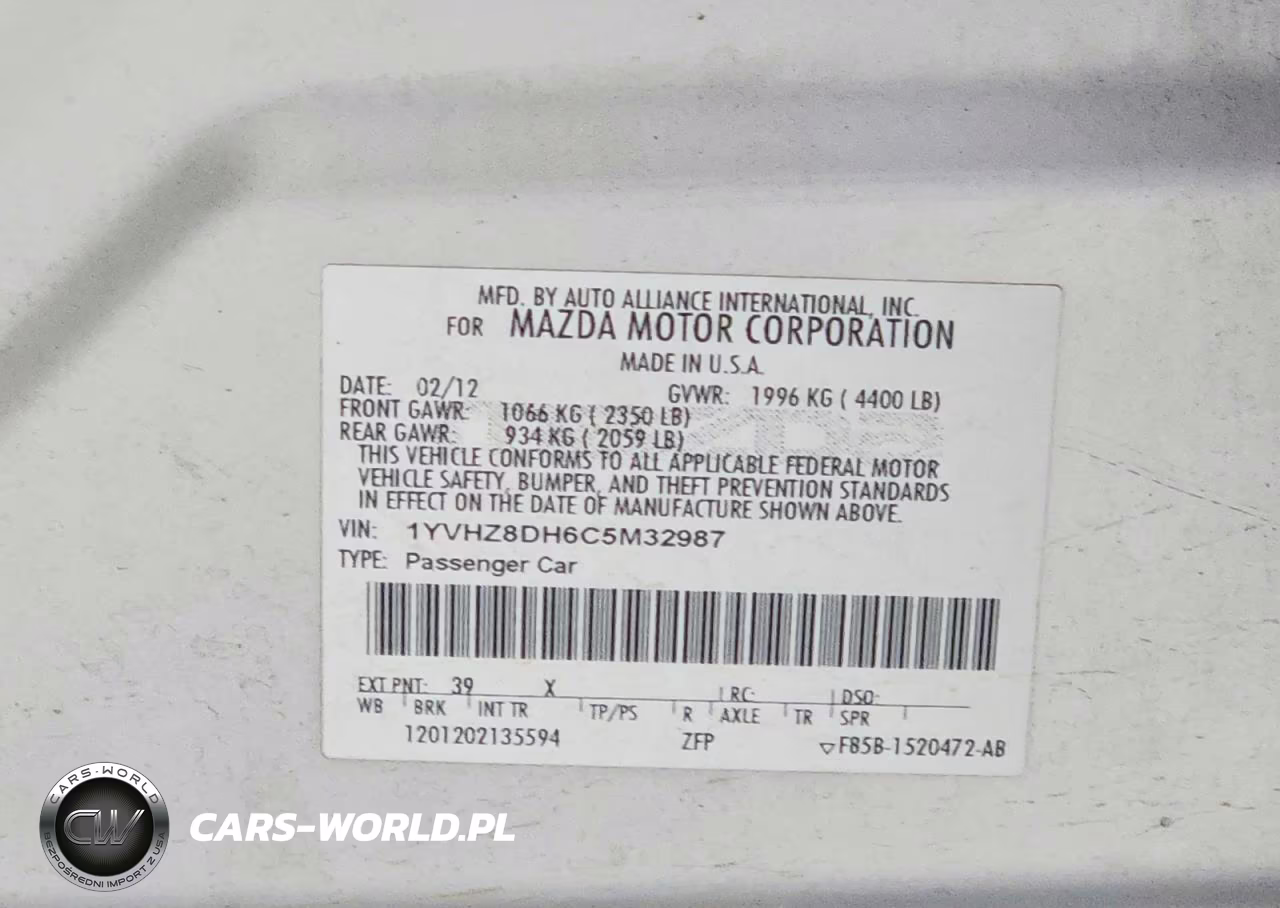 2012 Mazda 6 I VIN:1YVHZ8DH6C5M32987 - 12