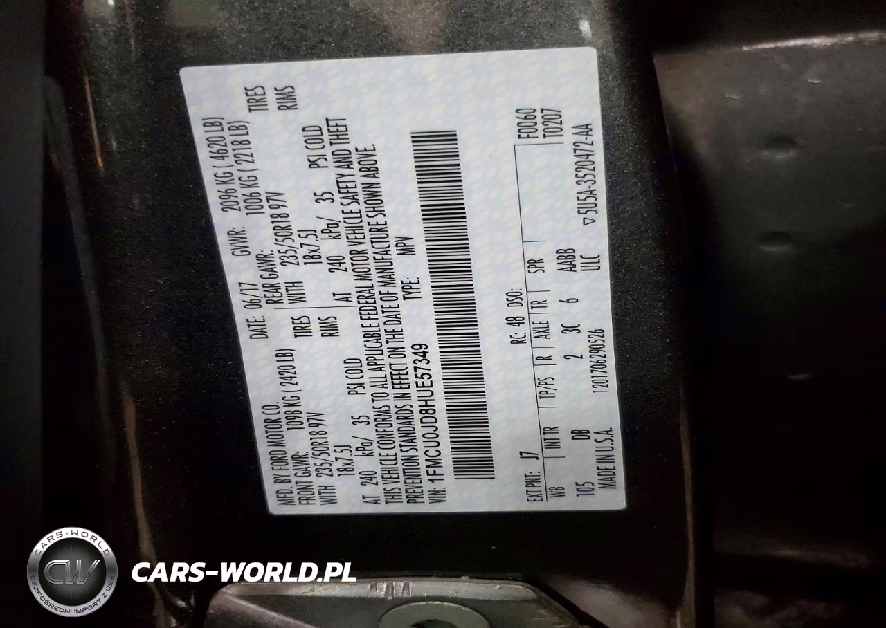 2017 Ford Escape Titanium VIN:1FMCU0JD8HUE57349 - 13