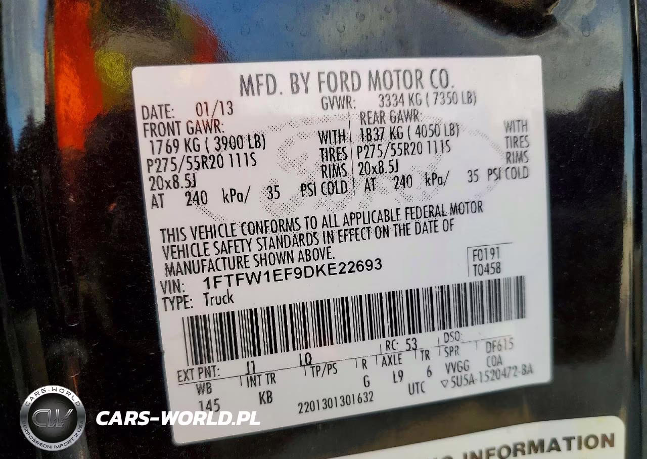 2013 Ford F150 Supercrew VIN:1FTFW1EF9DKE22693 - 13