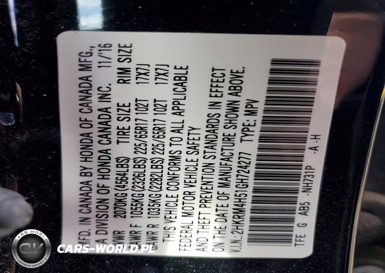 2016 Honda Cr-V Ex VIN:2HKRM4H51GH724277 - 12