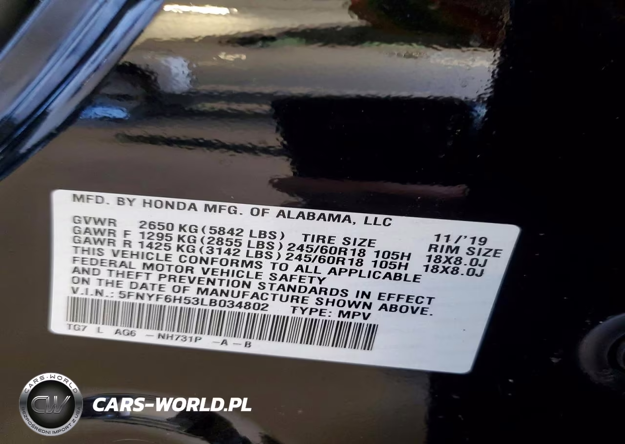 2020 Honda Pilot Exl VIN:5FNYF6H53LB034802 - 13