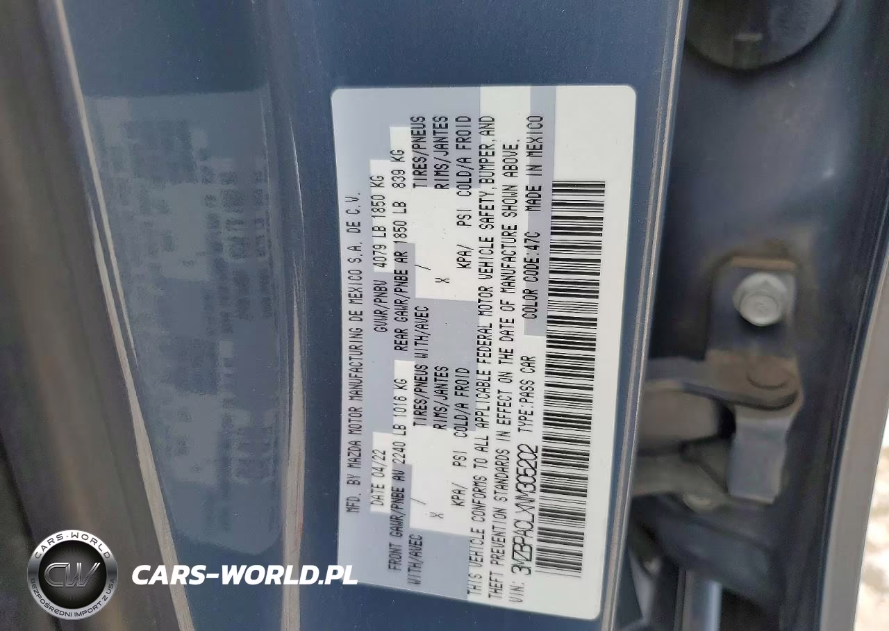 2022 Mazda 3 Preferred VIN:3MZBPACLXNM305202 - 12