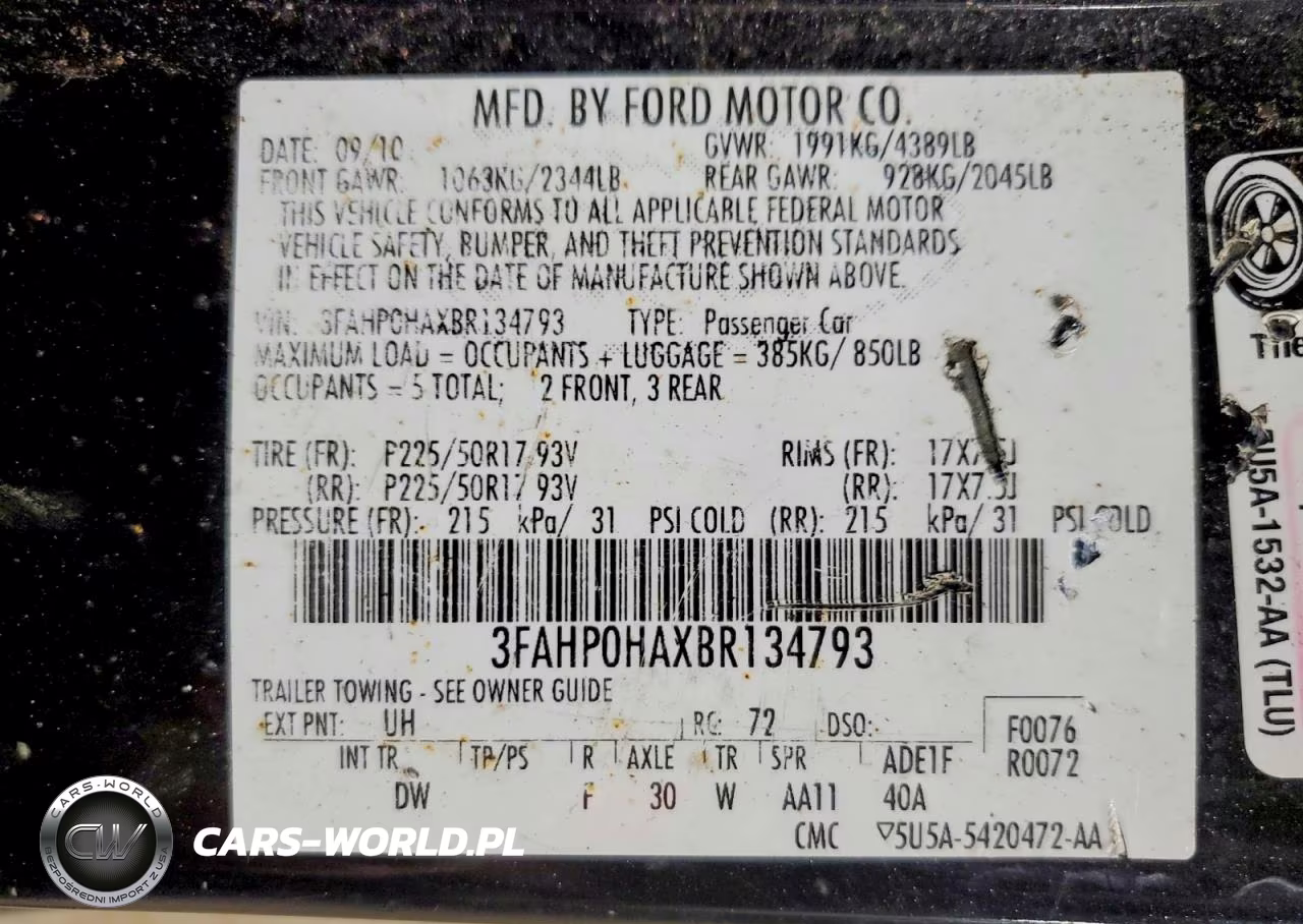 2011 Ford Fusion VIN:3FAHP0HAXBR134793 - 13