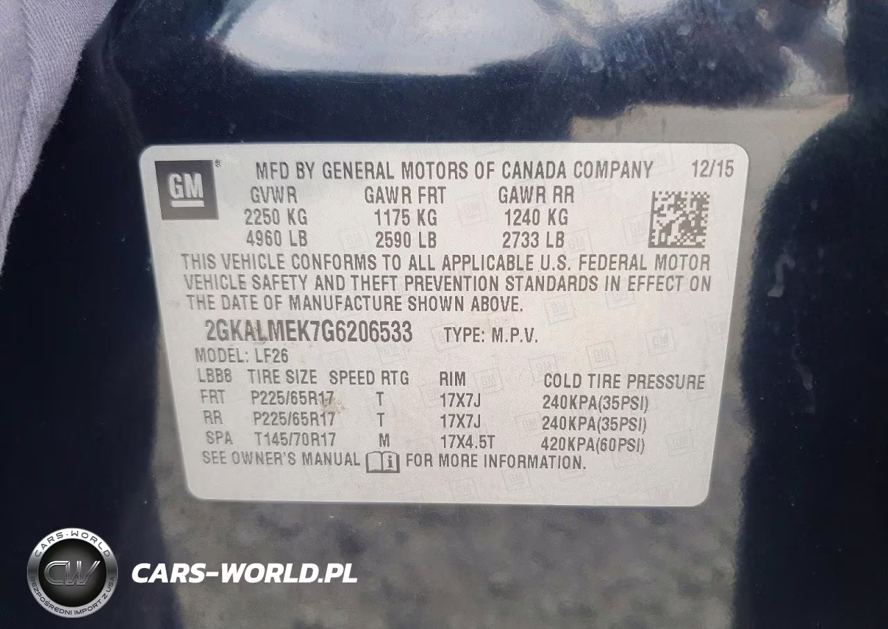 2016 GMC Terrain Sle VIN:2GKALMEK7G6206533 - 13