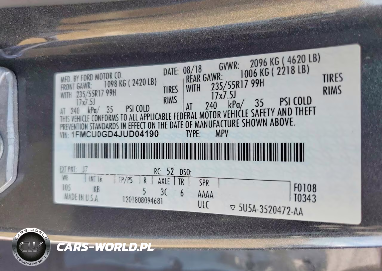 2018 Ford Escape Se VIN:1FMCU0GD4JUD04190 - 13