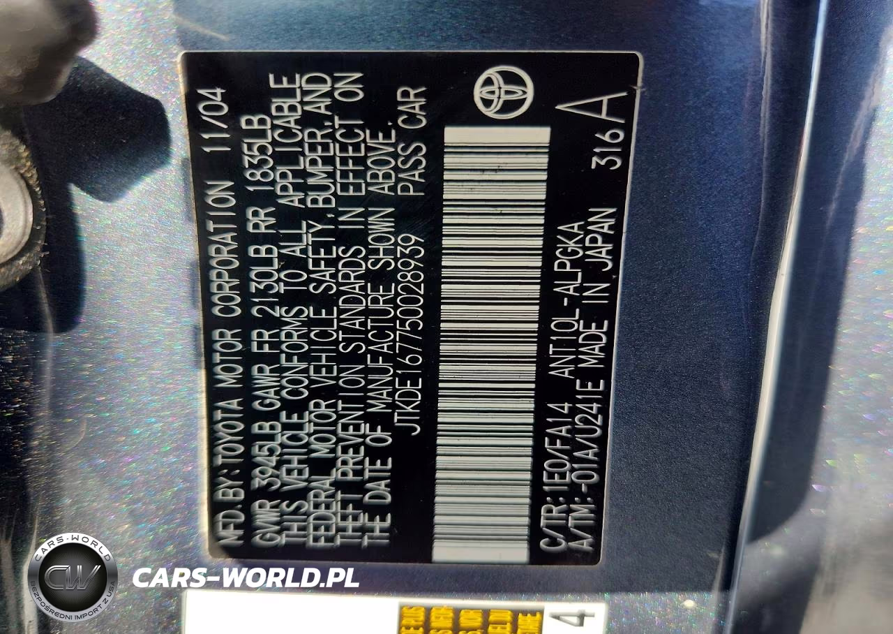 2005 Scion Tc Base VIN:JTKDE167750028939 - 13
