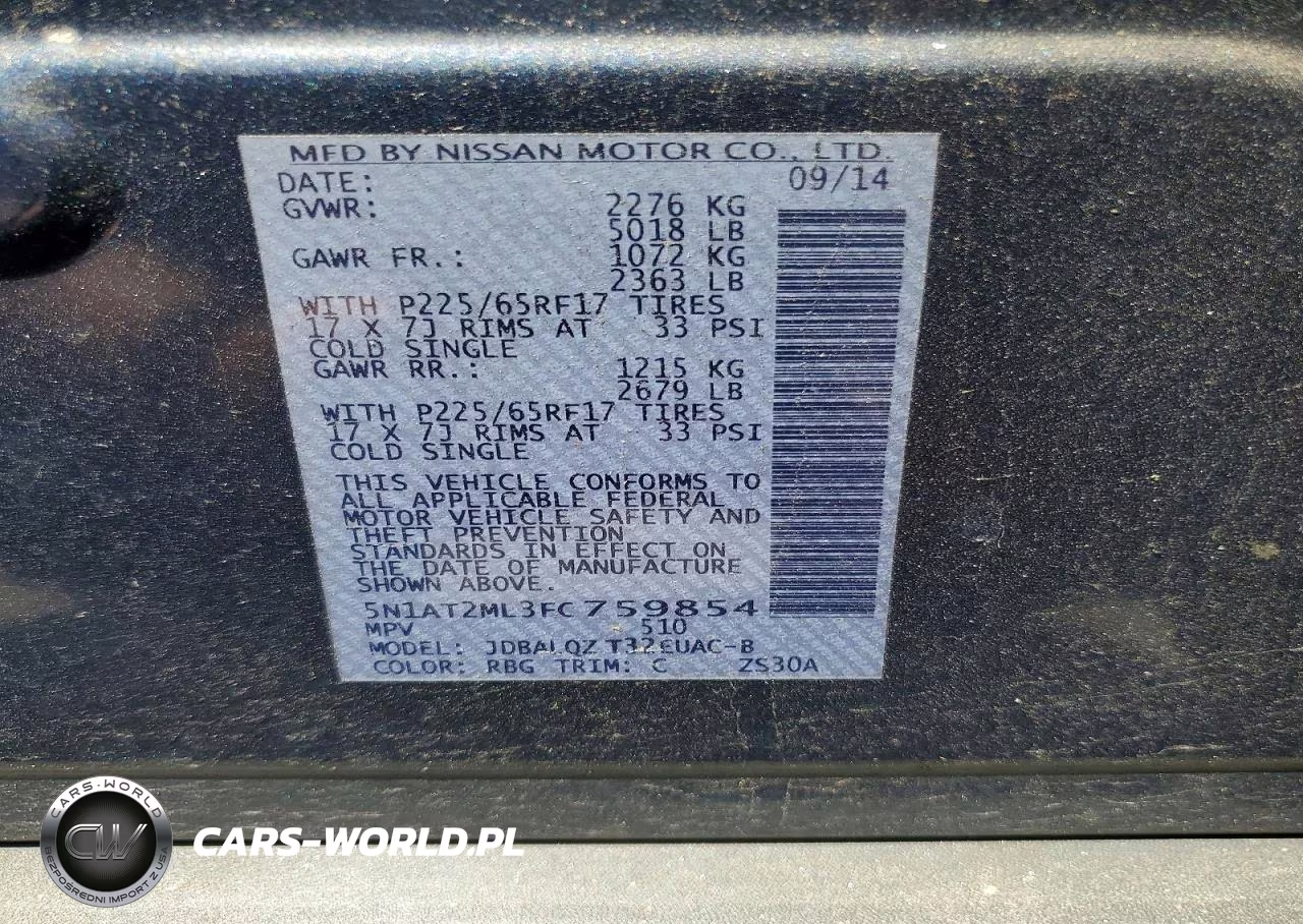 2015 Nissan Rogue Sv VIN:5N1AT2ML3FC759854 - 12