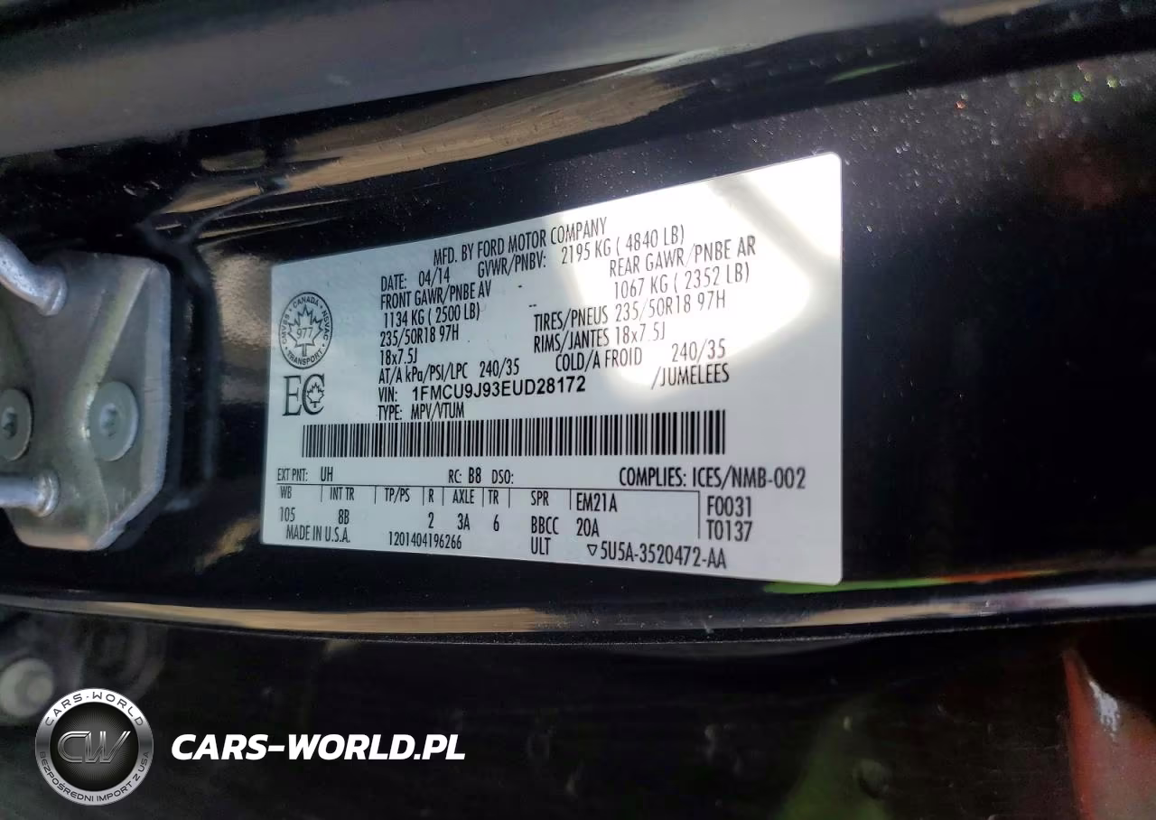 2014 Ford Escape Titanium VIN:1FMCU9J93EUD28172 - 13