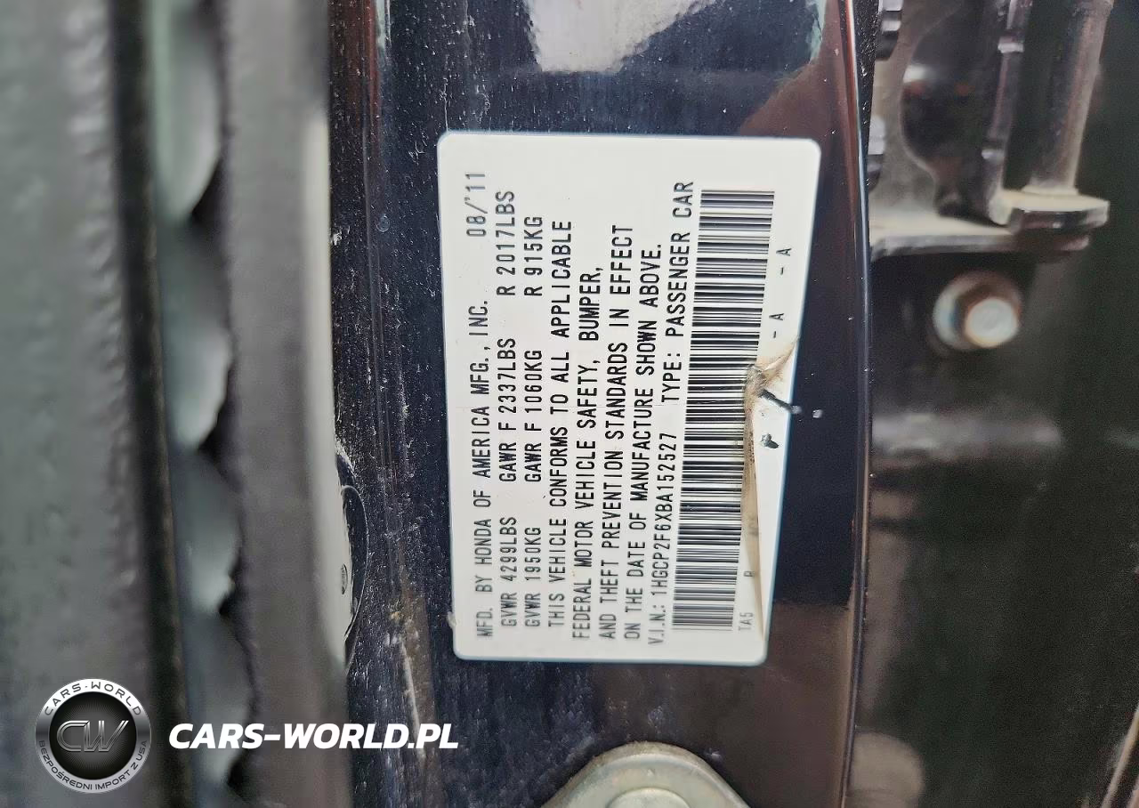 2011 Honda Accord Se VIN:1HGCP2F6XBA152527 - 12