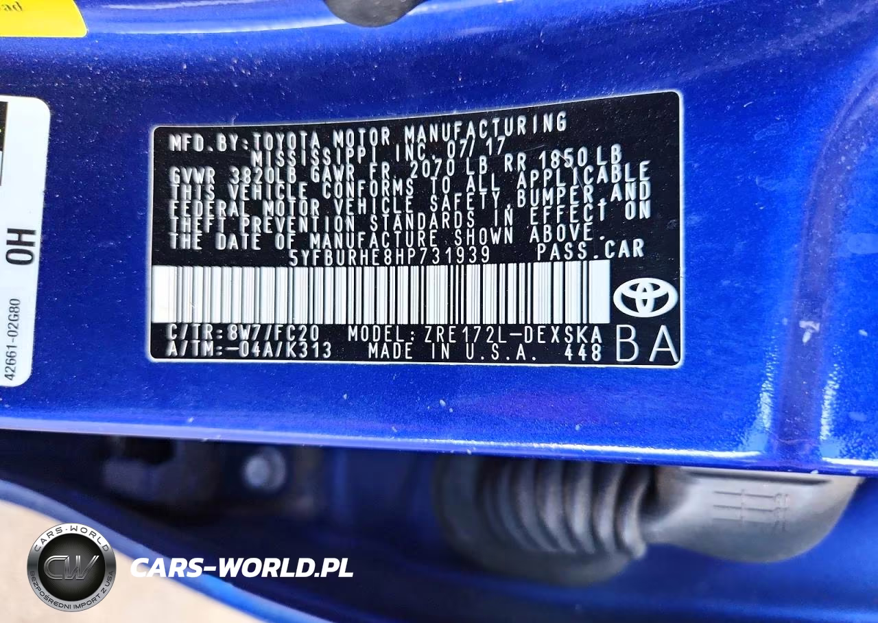 2017 Toyota Corolla Se VIN:5YFBURHE8HP731939 - 12