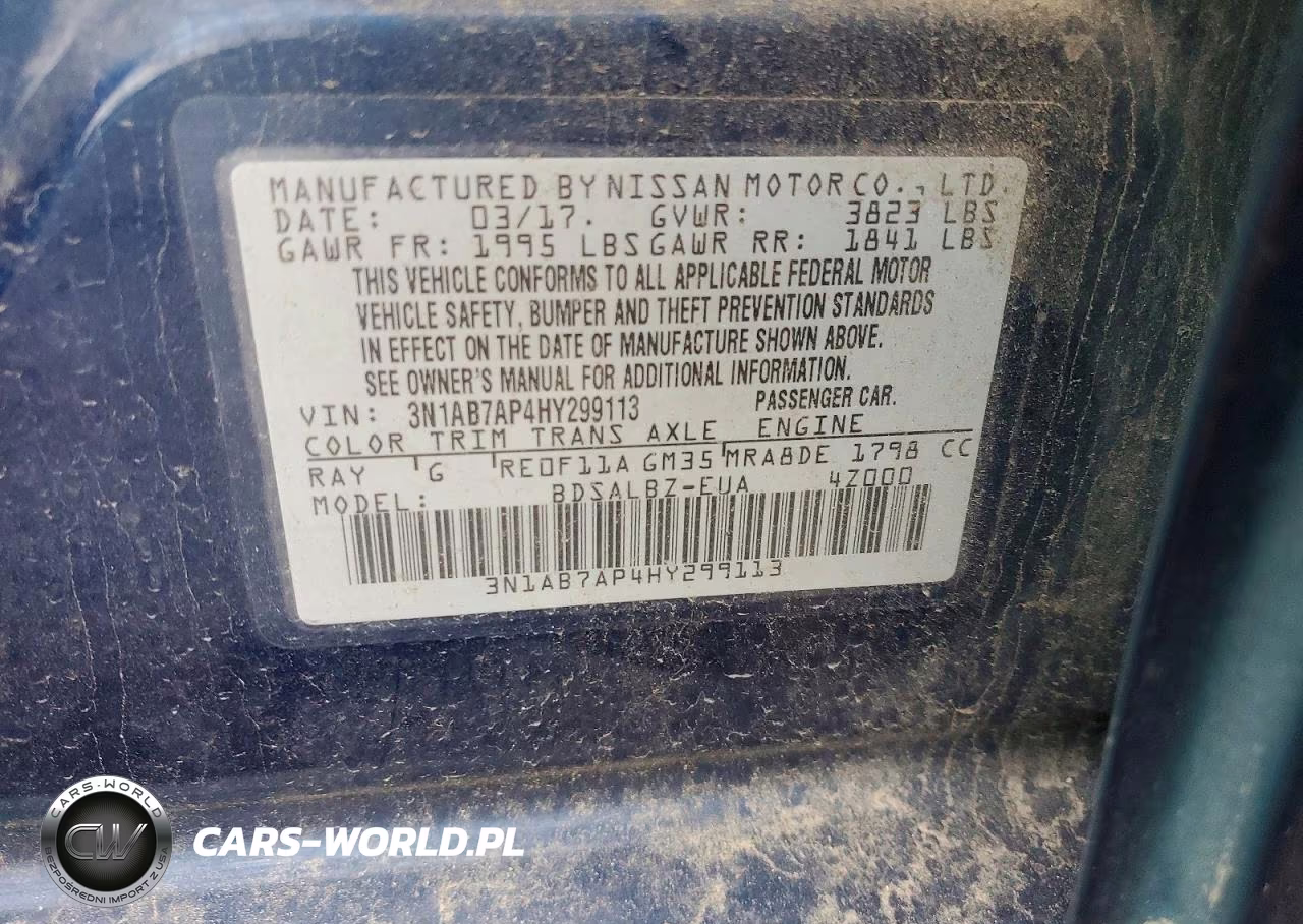 2017 Nissan Sentra S VIN:3N1AB7AP4HY299113 - 12
