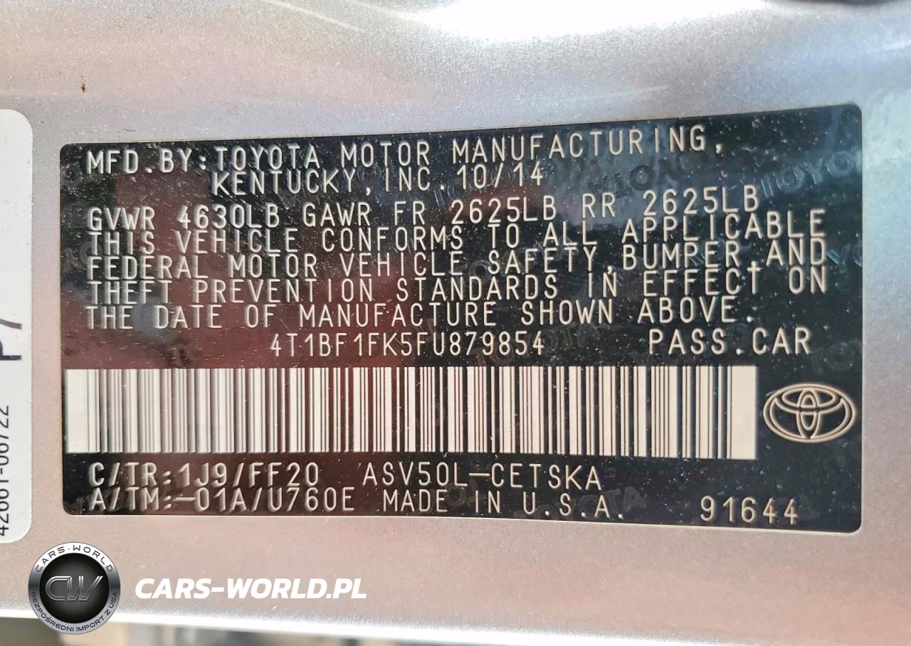 2015 Toyota Camry Se VIN:4T1BF1FK5FU879854 - 13