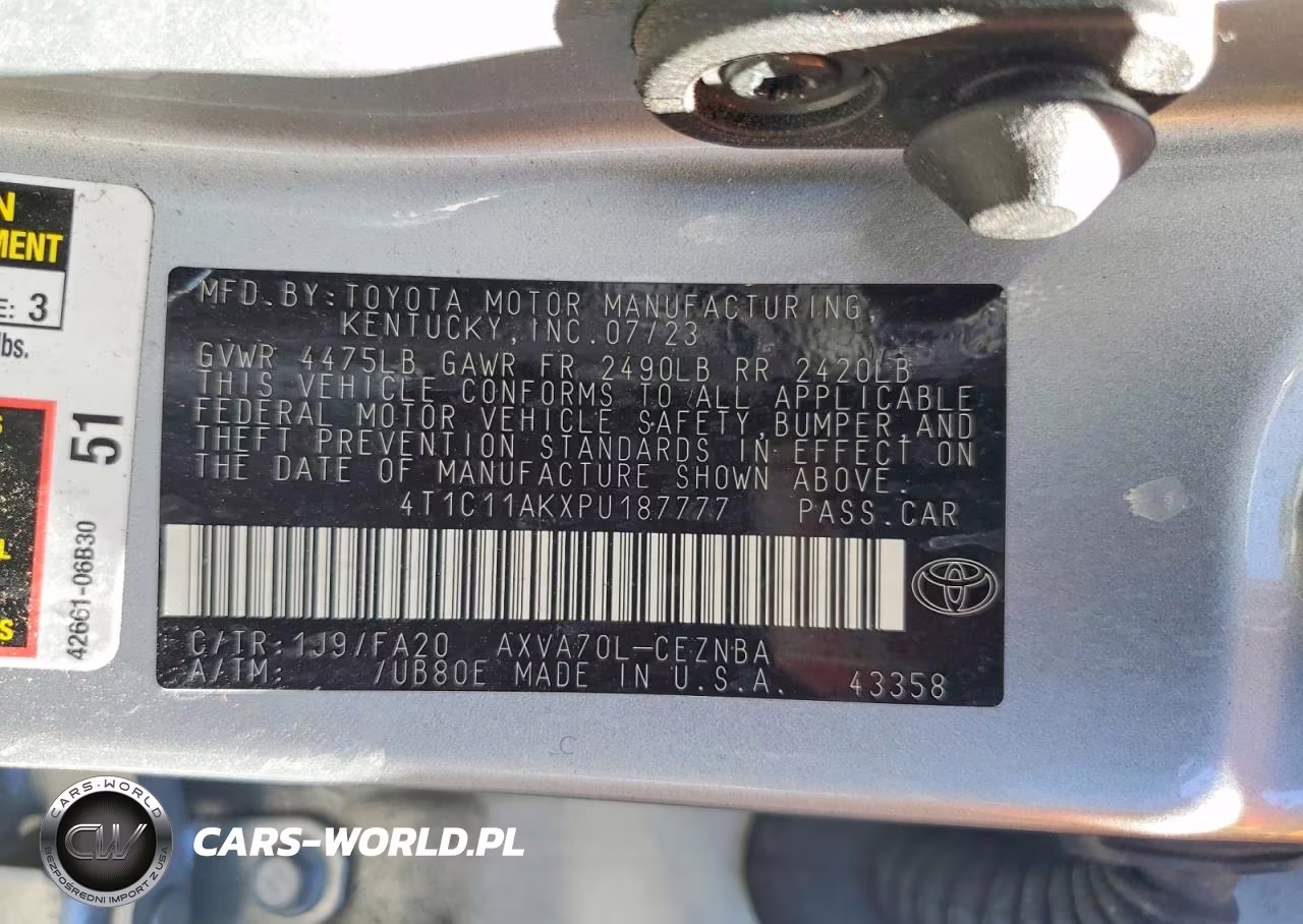 2023 Toyota Camry Le VIN:4T1C11AKXPU187777 - 12