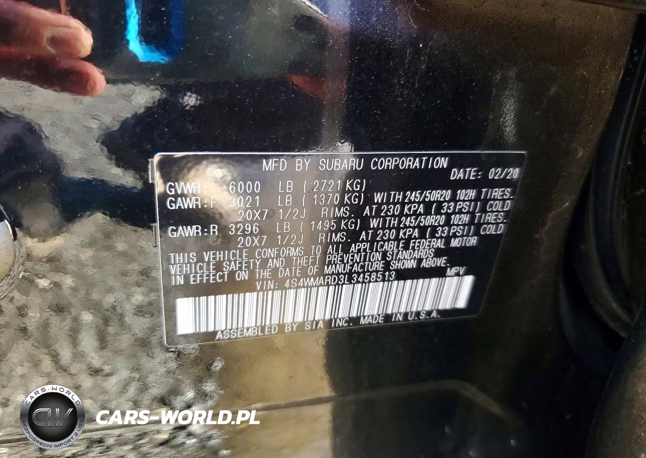 2020 Subaru Ascent Touring VIN:4S4WMARD3L3458513 - 14