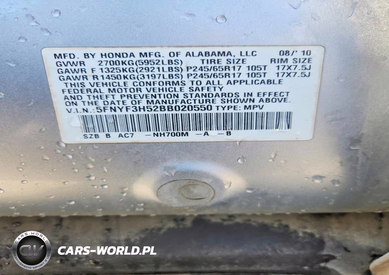 2011 Honda Pilot Exl VIN:5FNYF3H52BB020550 - 13