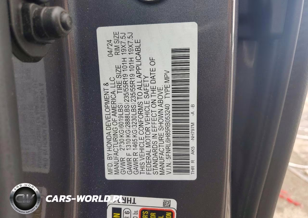 2024 Honda Odyssey Touring VIN:5FNRL6H85RB053240 - 13