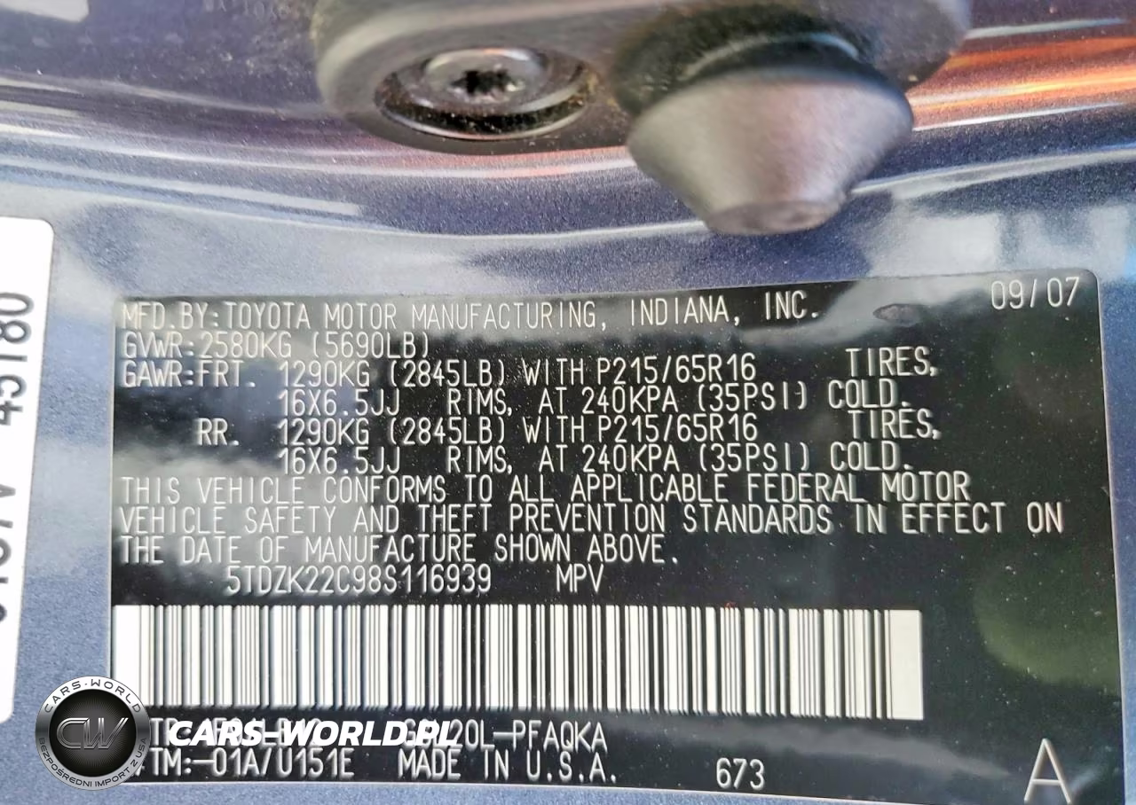 2008 Toyota Sienna Xle VIN:5TDZK22C98S116939 - 13