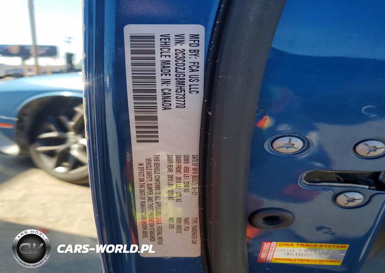 2021 Dodge Challenger Gt VIN:2C3CDZJG8MH573770 - 13