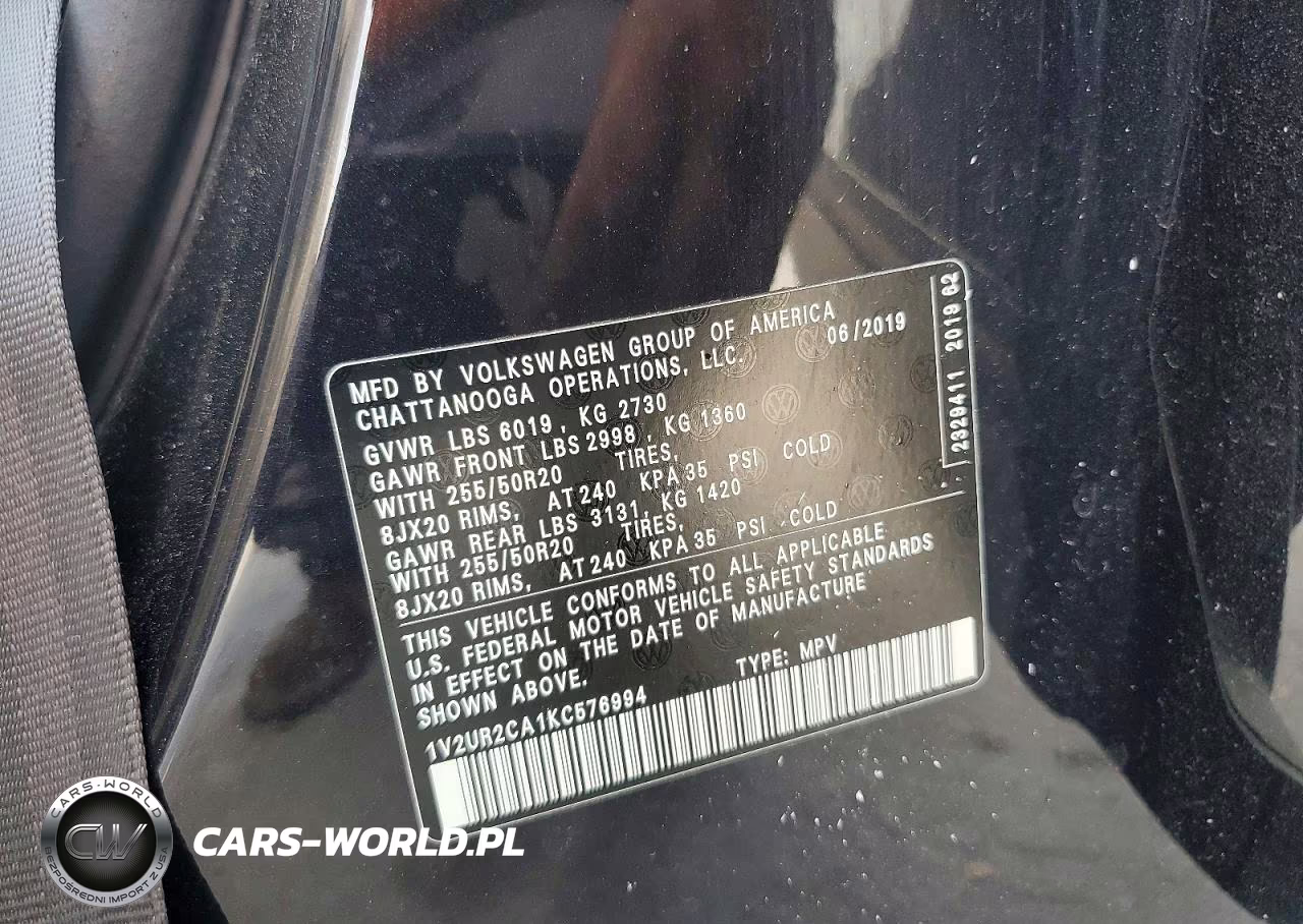 2019 Volkswagen Atlas Sel VIN:1V2UR2CA1KC576994 - 14