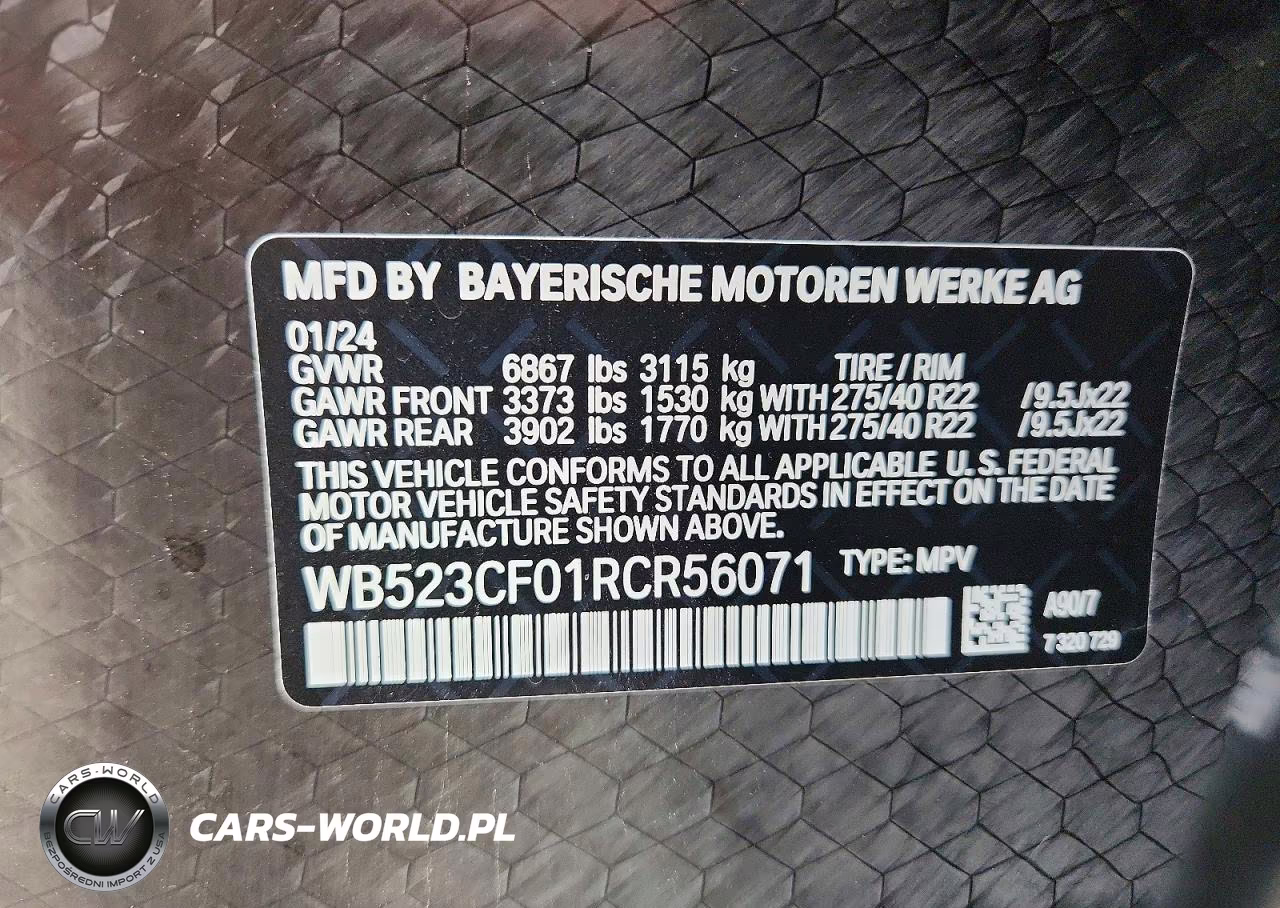 2024 BMW Ix xDrive50 VIN:WB523CF01RCR56071 - 13