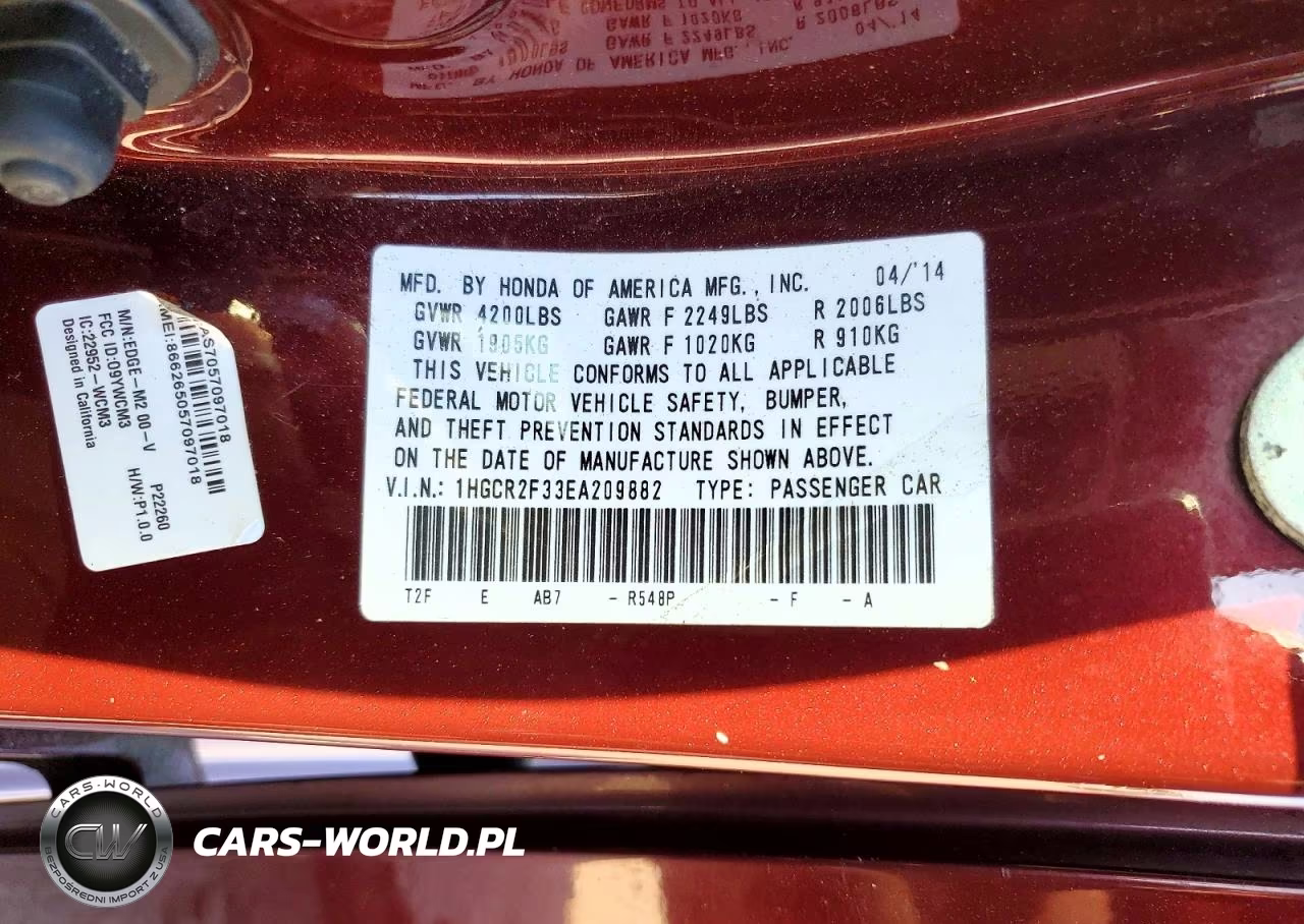 2014 Honda Accord Lx VIN:1HGCR2F33EA209882 - 13