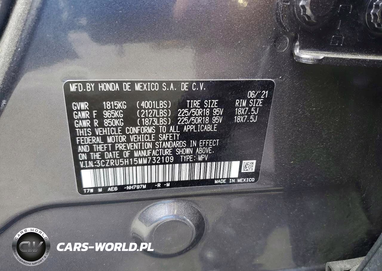2021 Honda Hr-V Sport VIN:3CZRU5H15MM732109 - 12