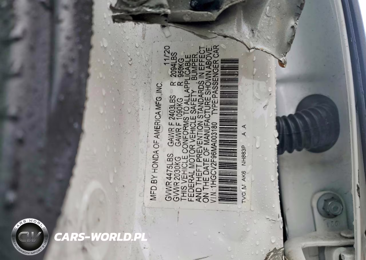 2021 Honda Accord Touring VIN:1HGCV2F96MA003180 - 12