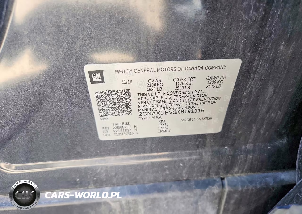 2019 Chevrolet Equinox Lt VIN:2GNAXUEV5K6191315 - 12