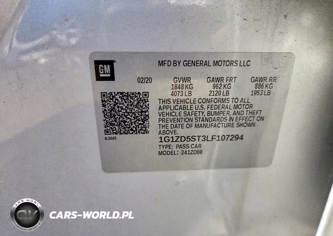 2020 Chevrolet Malibu Lt VIN:1G1ZD5ST3LF107294 - 12