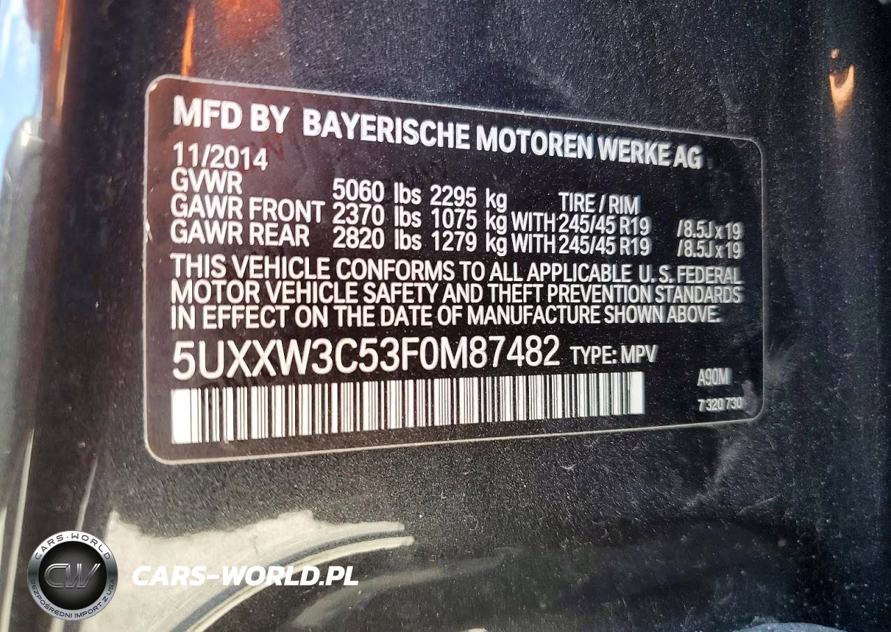 2015 BMW X4 xDrive28I VIN:5UXXW3C53F0M87482 - 13
