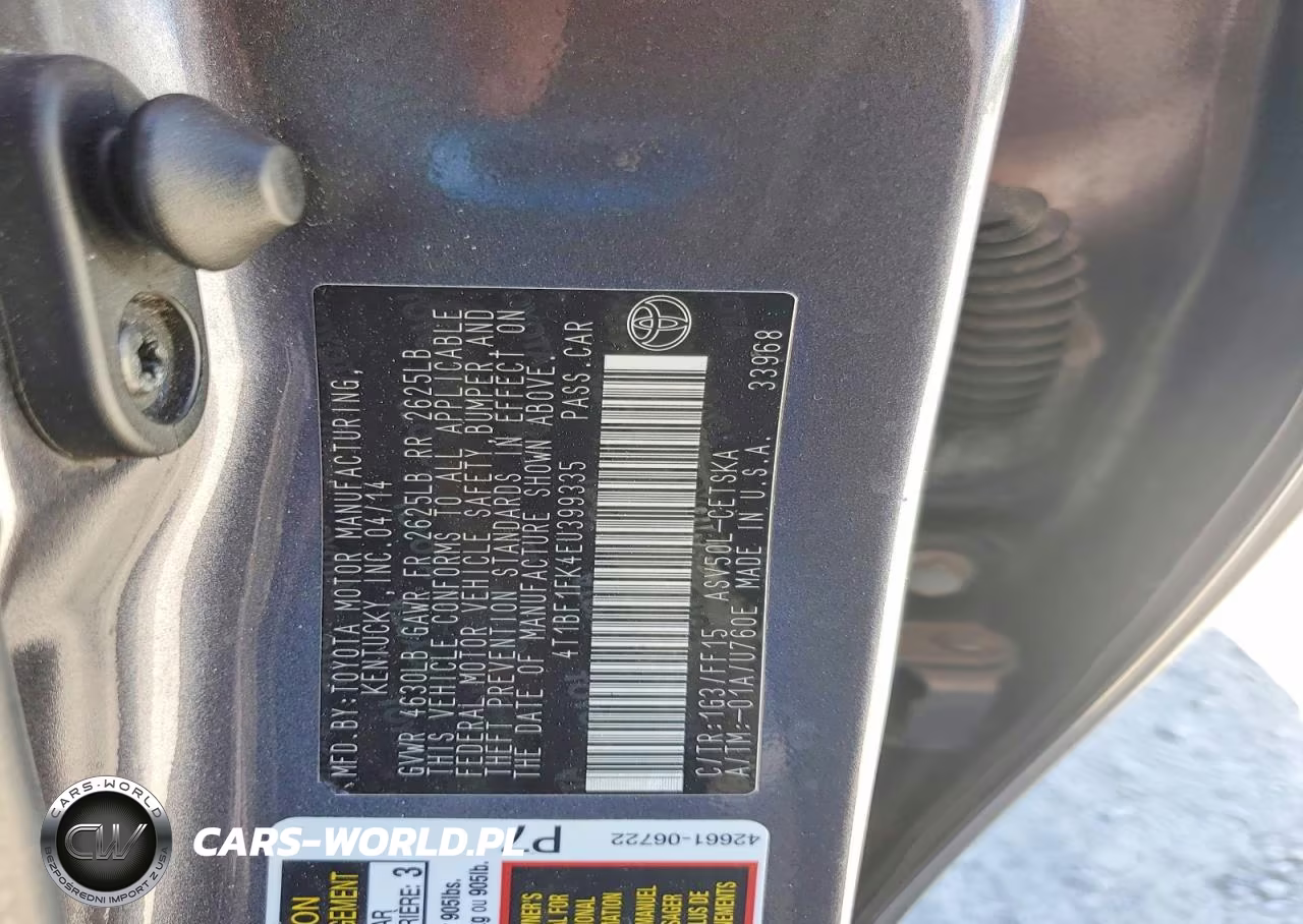 2014 Toyota Camry Se VIN:4T1BF1FK4EU399335 - 12