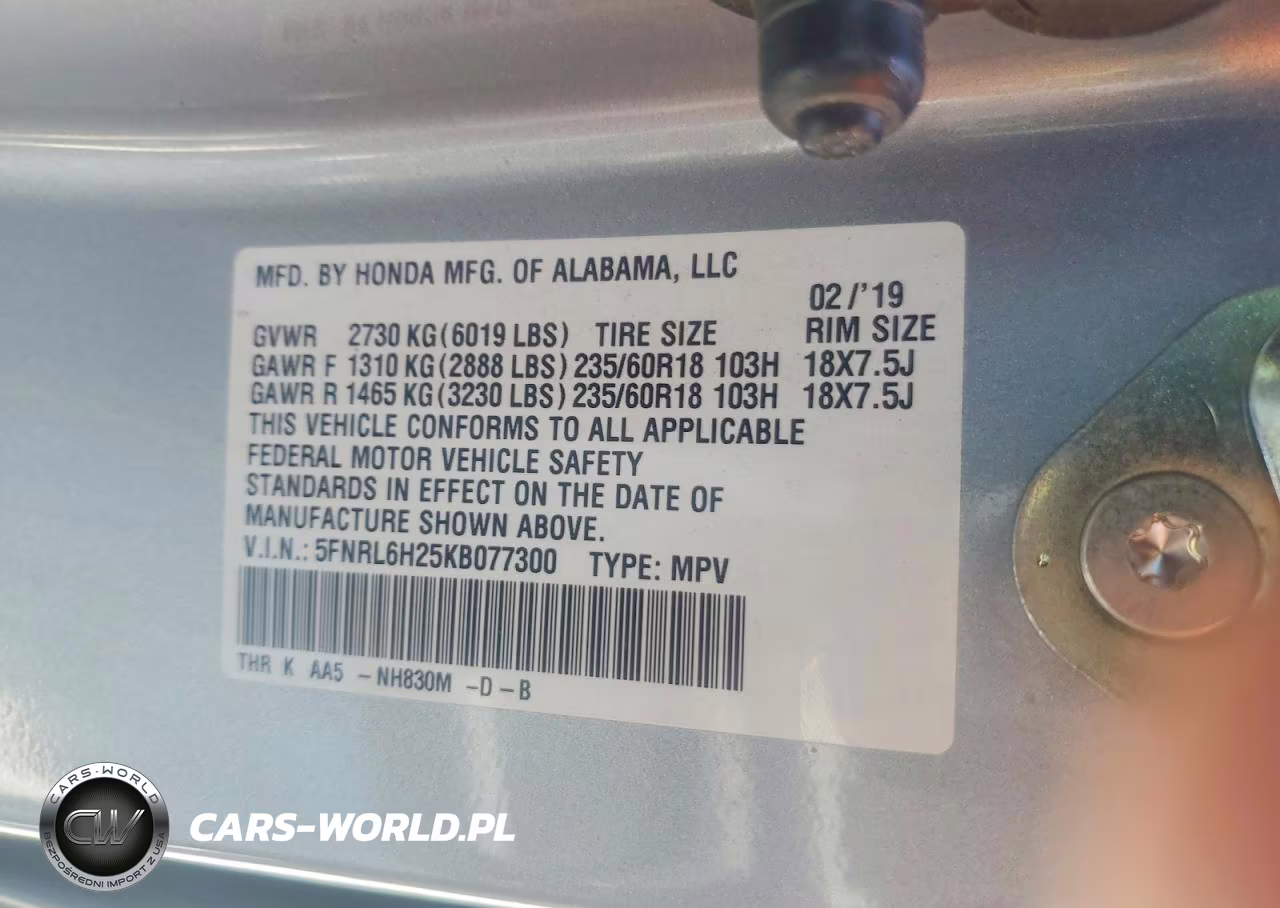 2019 Honda Odyssey Lx VIN:5FNRL6H25KB077300 - 13