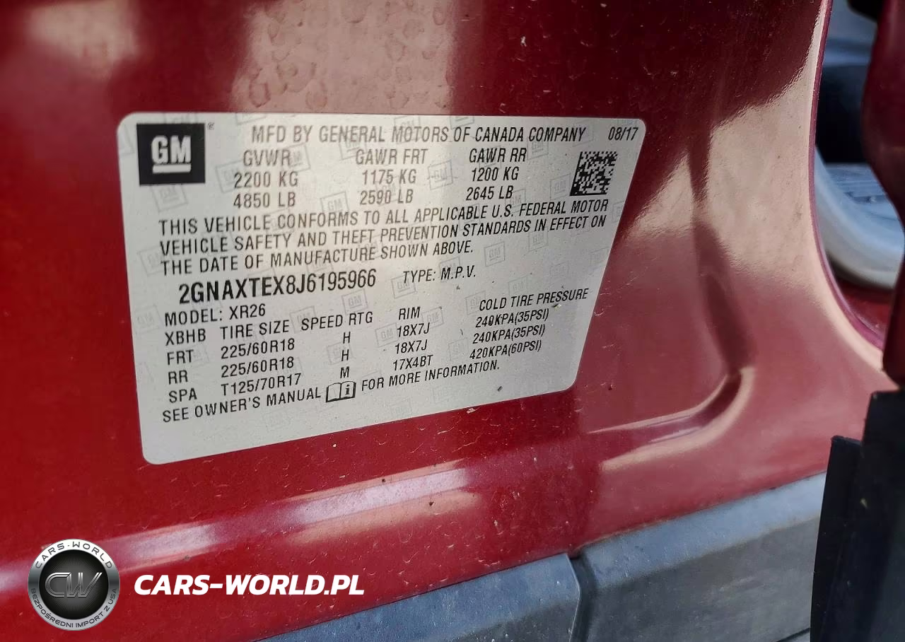 2018 Chevrolet Equinox Lt VIN:2GNAXTEX8J6195966 - 13