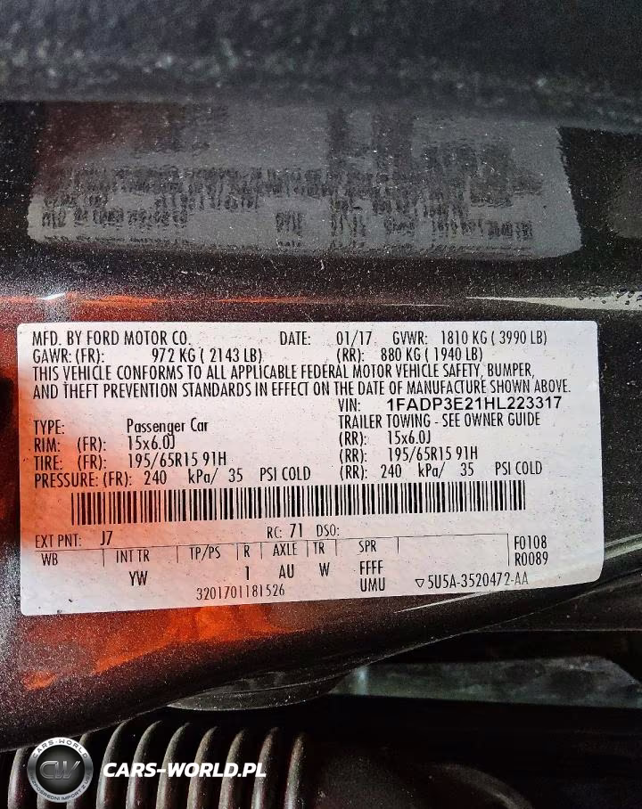 FORD FOCUS VIN:1FADP3E21HL223317 - 13