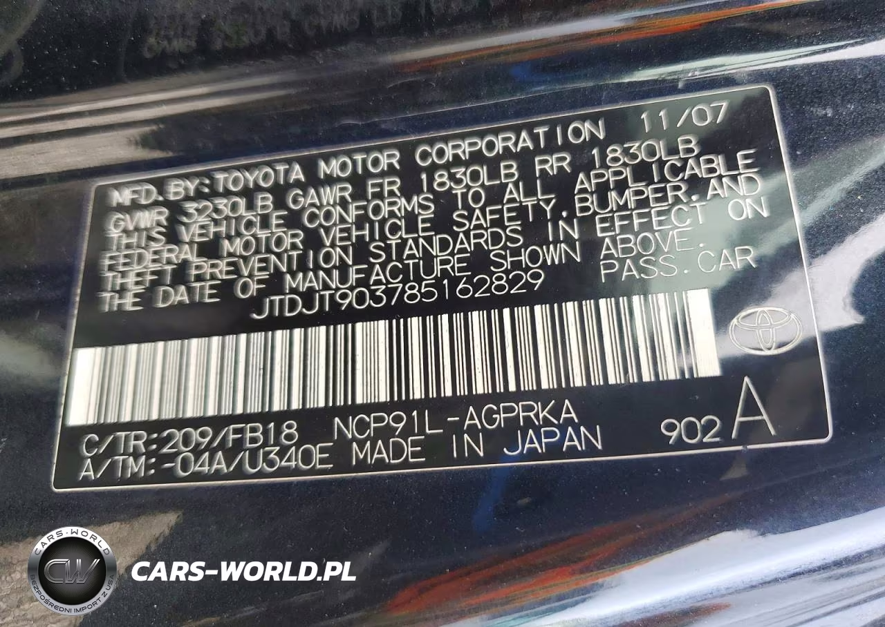 2008 Toyota Yaris Base VIN:JTDJT903785162829 - 12