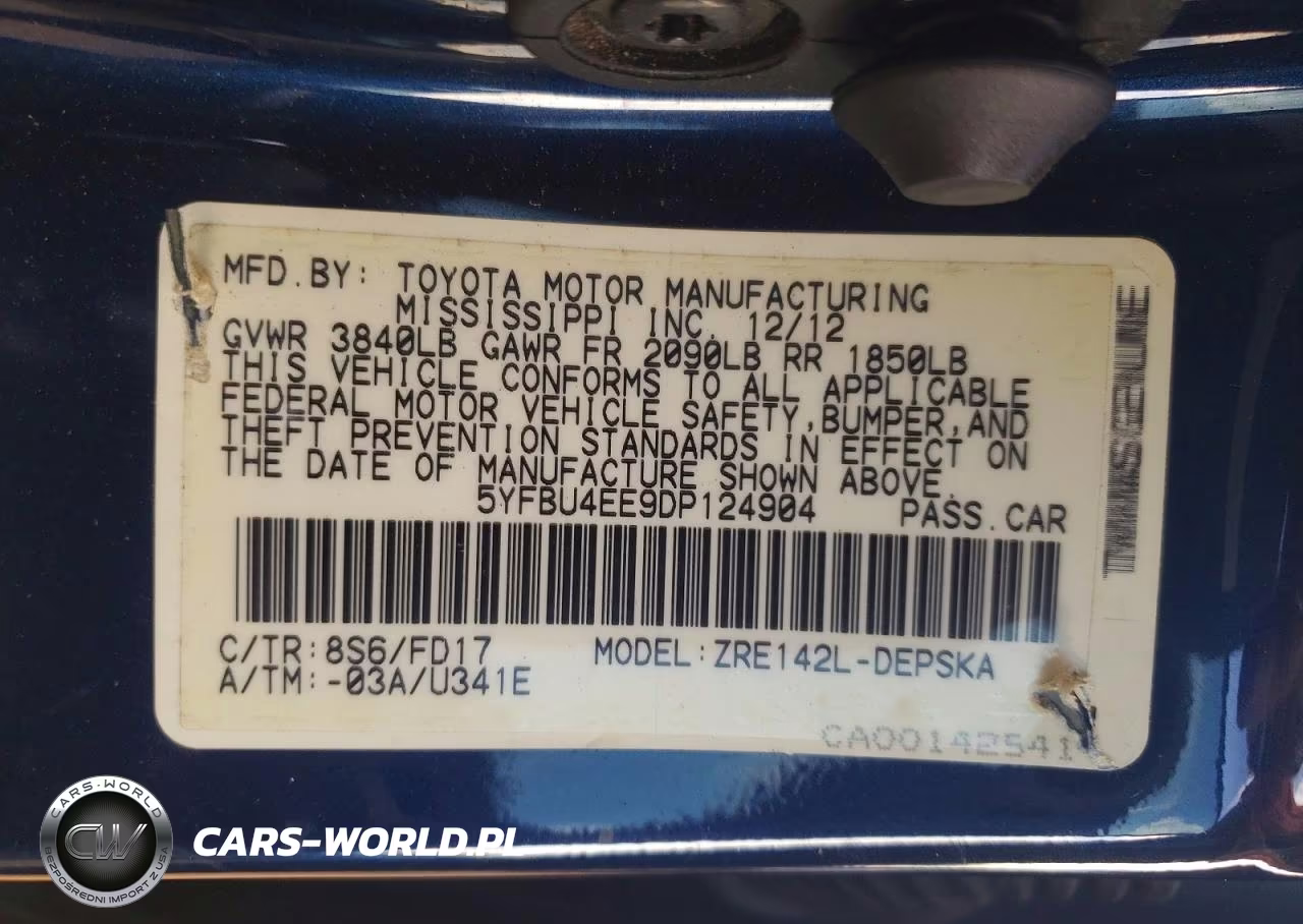2013 Toyota Corolla S VIN:5YFBU4EE9DP124904 - 12