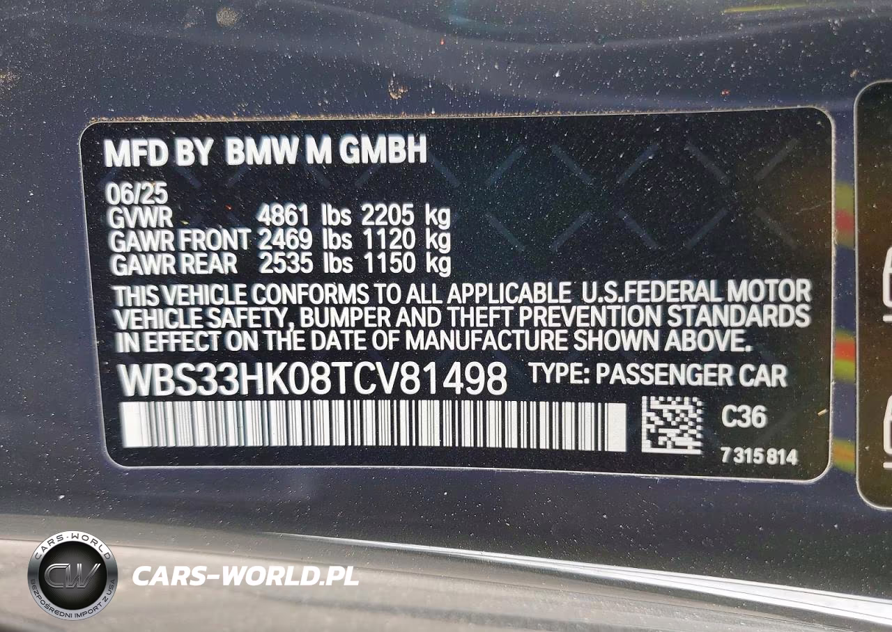2026 BMW M4 Competition VIN:WBS33HK08TCV81498 - 12