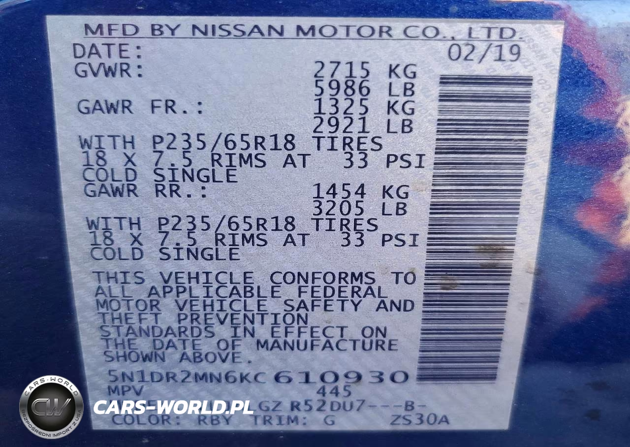 2019 Nissan Pathfinder Sl VIN:5N1DR2MN6KC610930 - 13