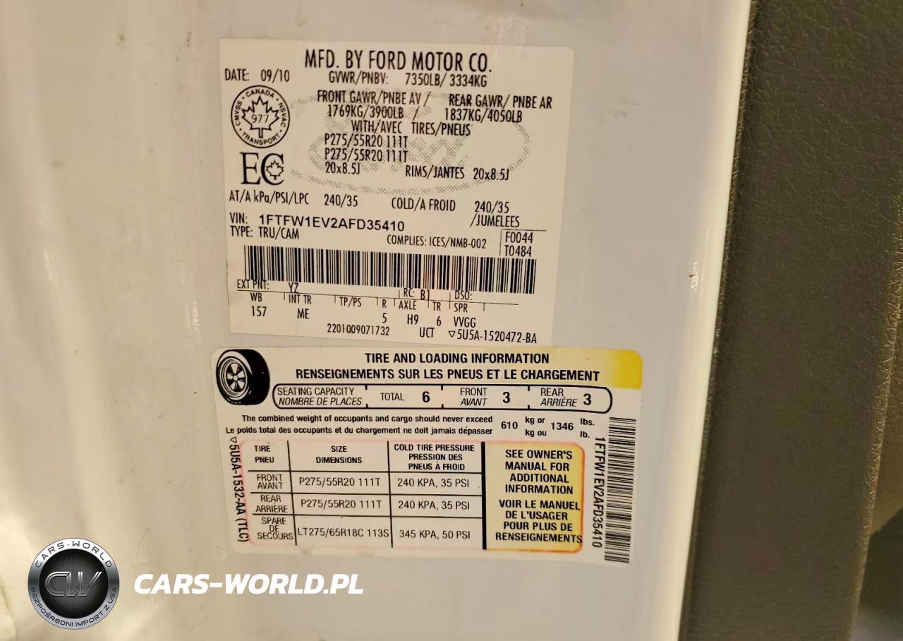 2010 Ford F150 Supercrew VIN:1FTFW1EV2AFD35410 - 13