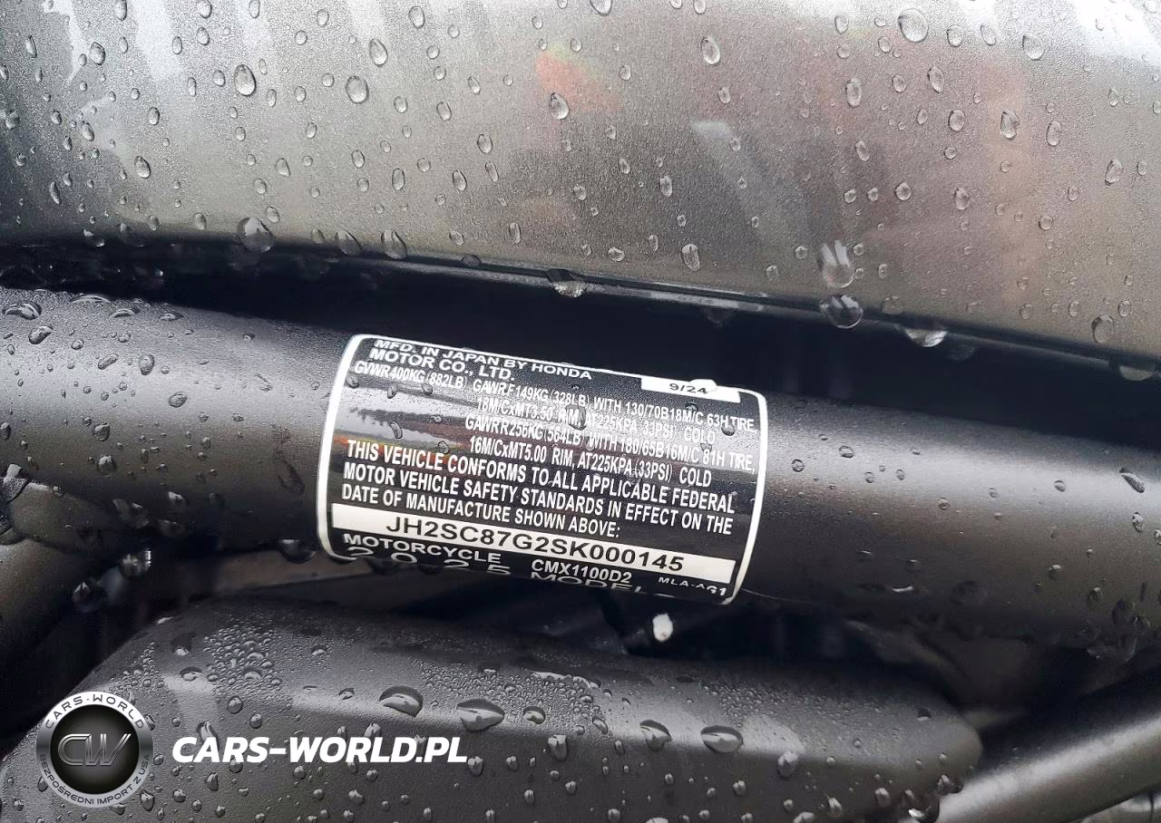 2025 Honda Cmx1100 D2 VIN:JH2SC87G2SK000145 - 9