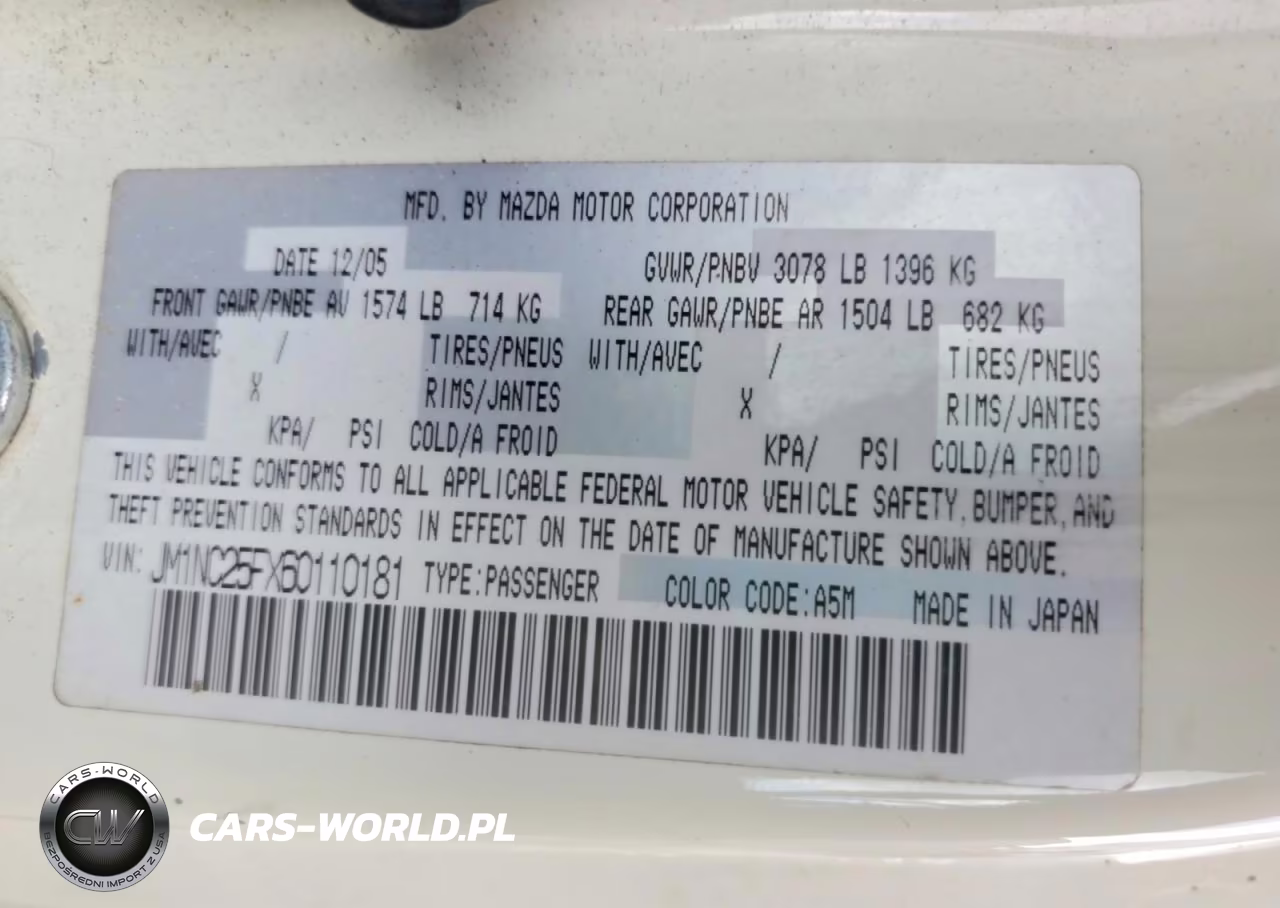 2006 Mazda Mx-5 Miata VIN:JM1NC25FX60110181 - 12