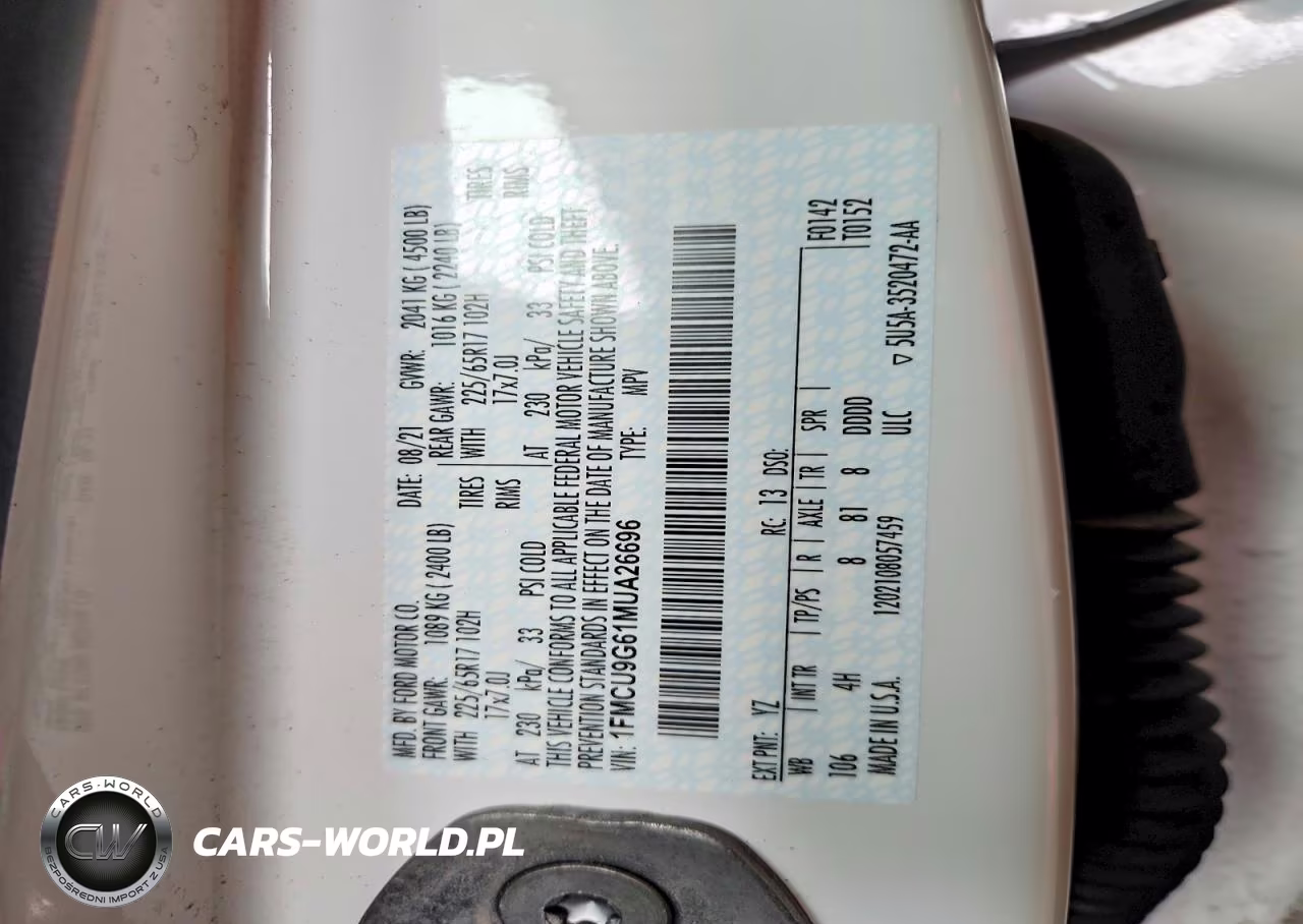 2021 Ford Escape Se VIN:1FMCU9G61MUA26696 - 13