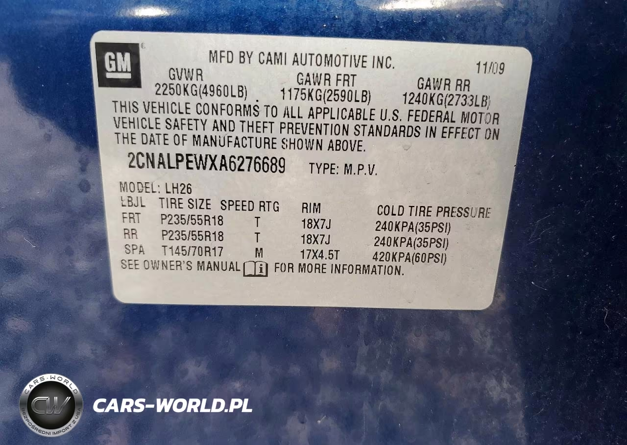 2010 Chevrolet Equinox Lt VIN:2CNALPEWXA6276689 - 12