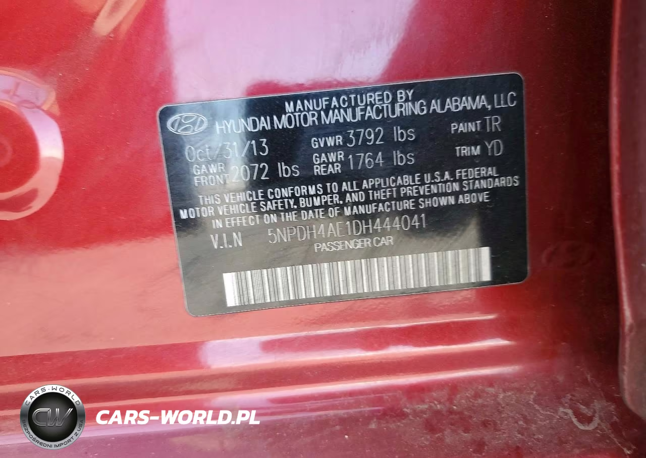 2013 Hyundai Elantra Gls VIN:5NPDH4AE1DH444041 - 12
