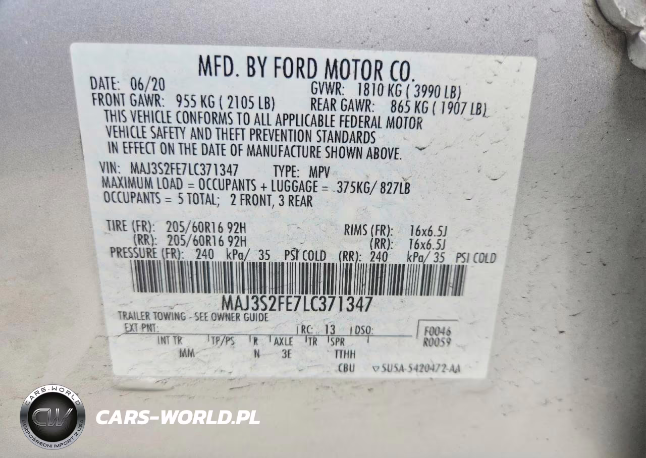 2020 Ford Ecosport S VIN:MAJ3S2FE7LC371347 - 12