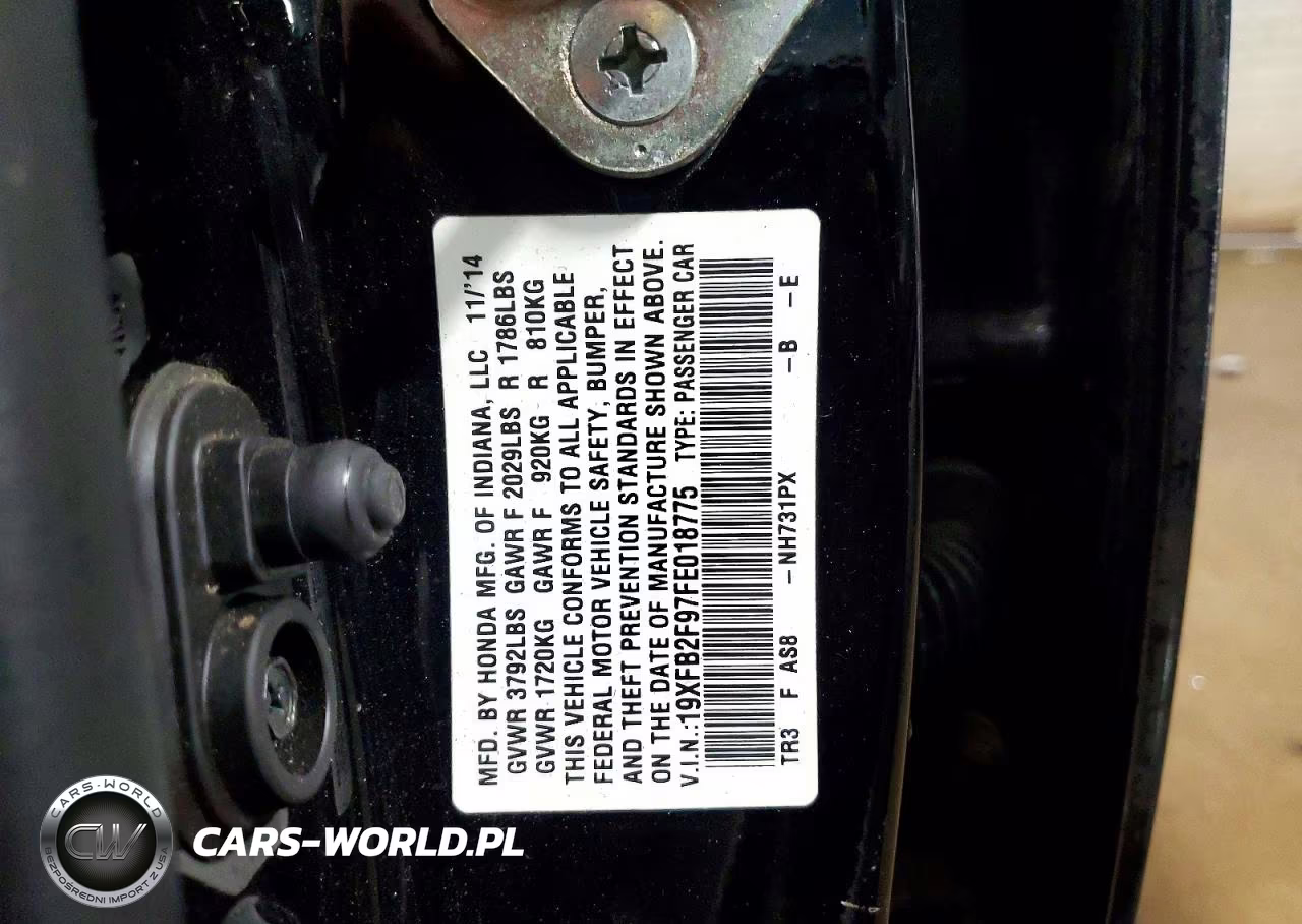 2015 Honda Civic Exl VIN:19XFB2F97FE018775 - 12